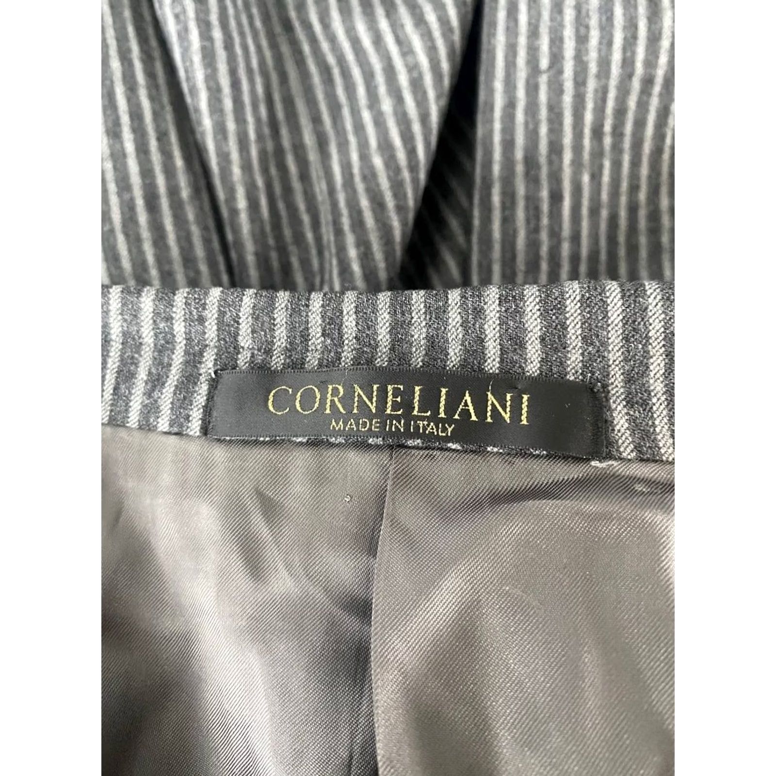 Corneliani Corneliani Blazer Jacket Striped Wool Gray L Regular Mens Jacket Size US L / EU 52-54 / 3 - 3 Thumbnail