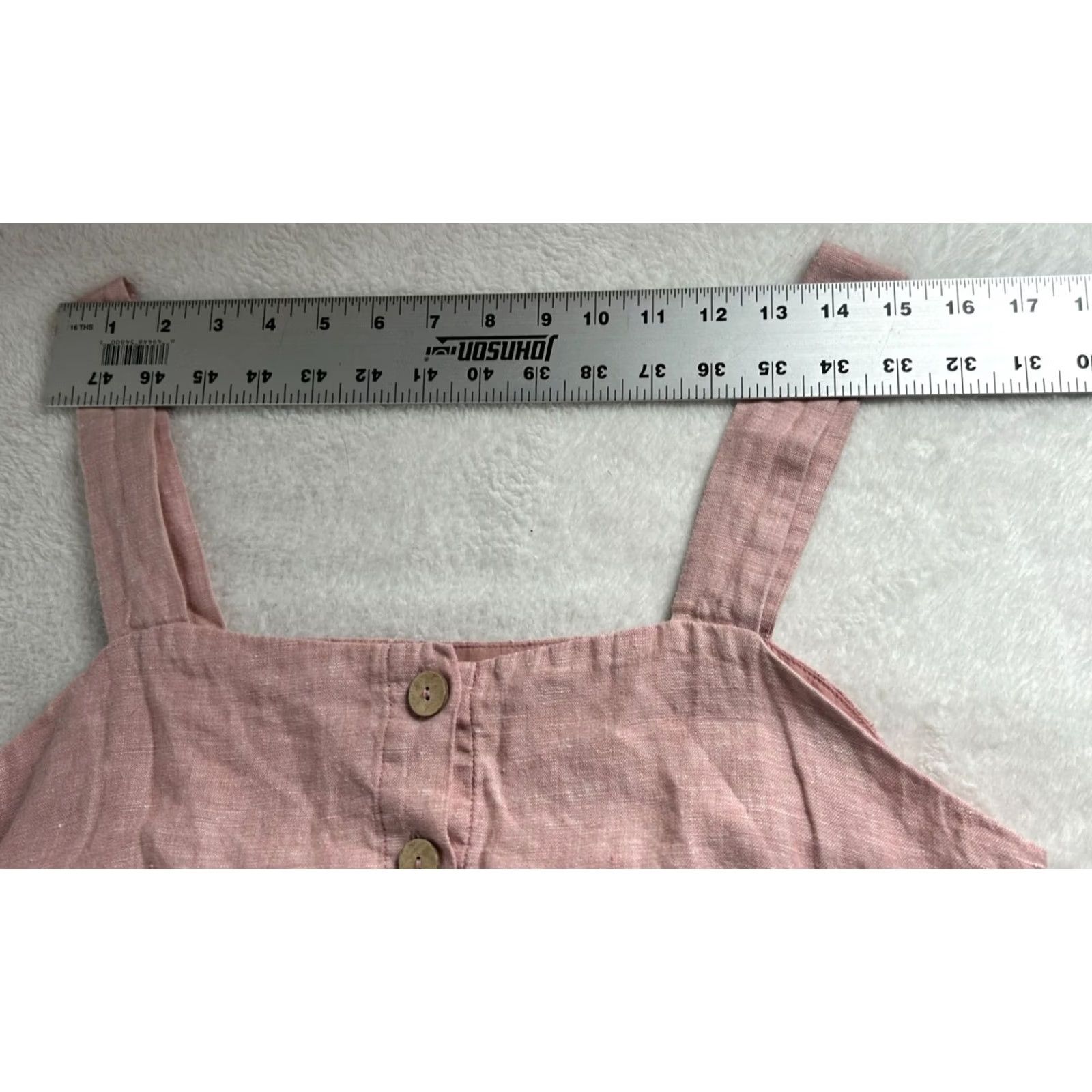 Rachel Zoe Rachel Zoe Womens Linen Button-Front Sleeveless Midi Dress Size 8 Pink Pockets Size M / US 6-8 / IT 42-44 - 6 Thumbnail