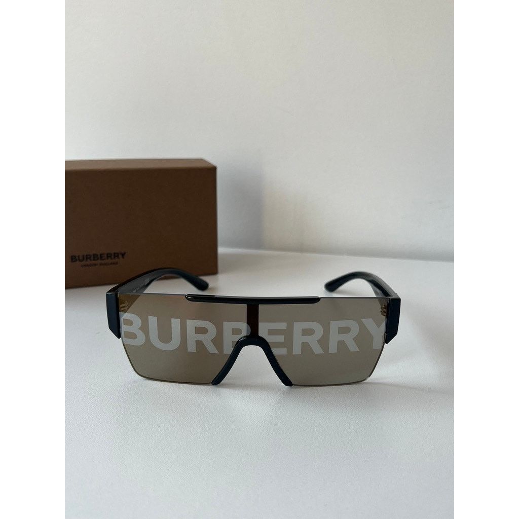 Burberry NEW Burberry BE4291 LOGO Shield Sunglasses in Mirror Lens Size ONE SIZE - 4 Thumbnail