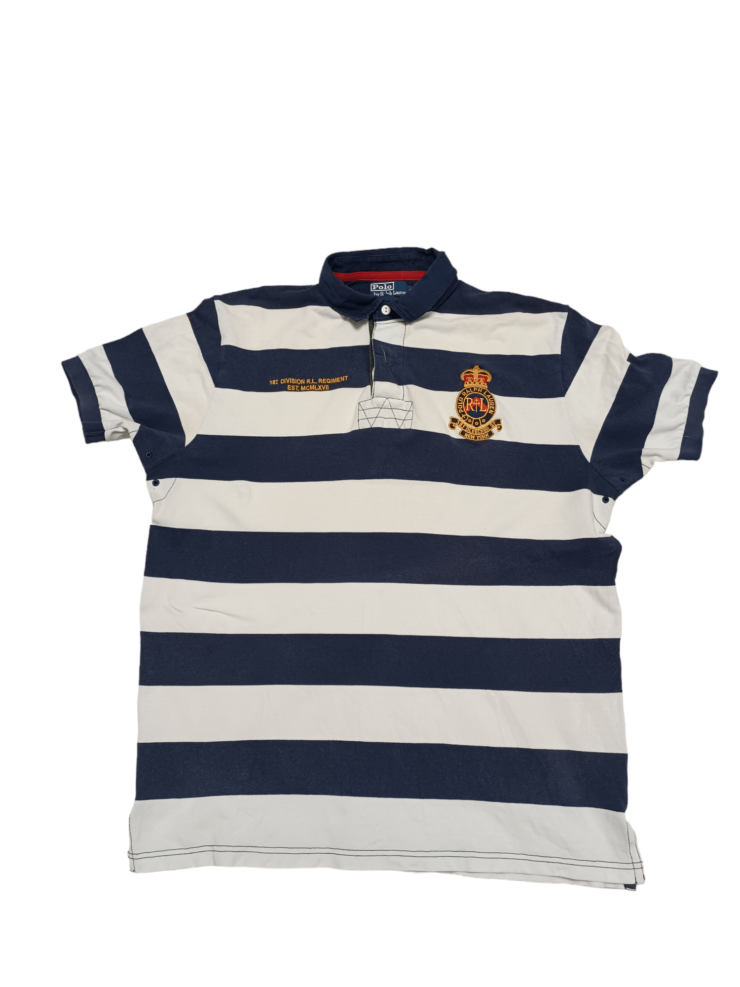 Pre-owned 1990x Clothing X Polo Ralph Lauren Polo Ralph Laurent Vintage 90's Embroidered Logo Polo Shirt In Striped