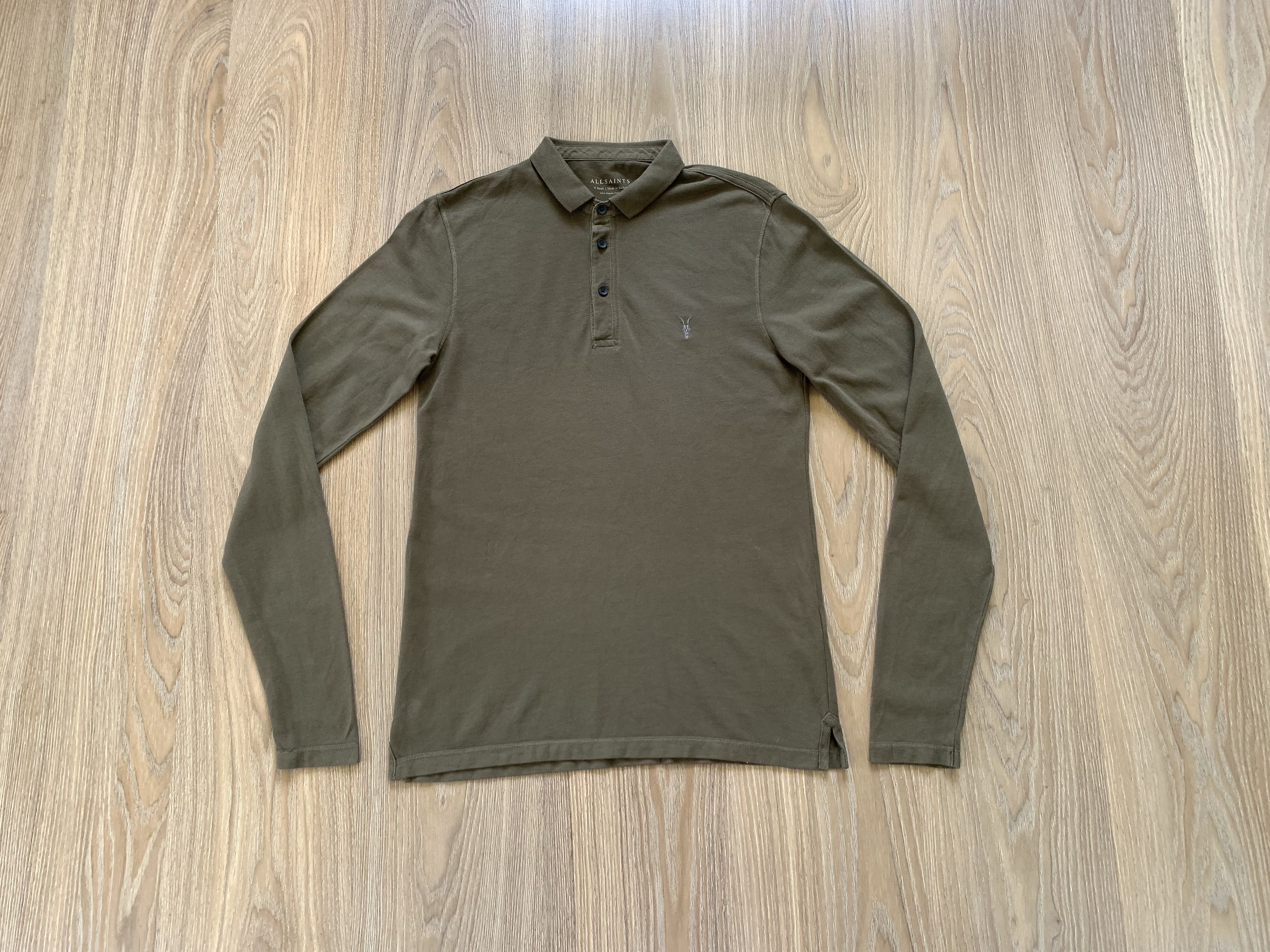 Allsaints Allsaints Khaki Long Sleeve Polo T Shirt Size US XS / EU 42 / 0 - 9 Thumbnail