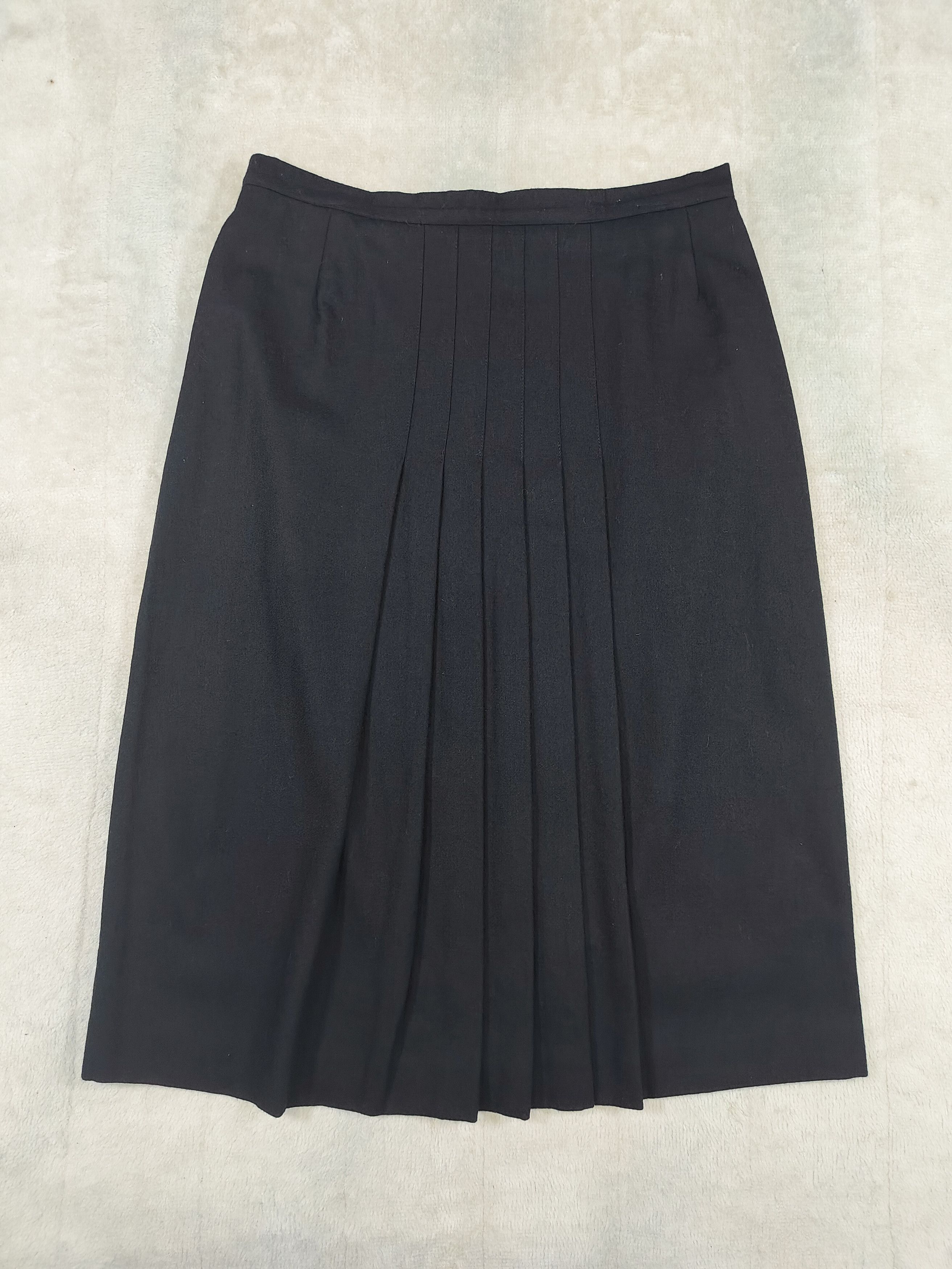 Vintage 90s Roccobarocco🇮🇹 Tailored Draped Silhouette Wool Skirt Size 31" - 4 Thumbnail