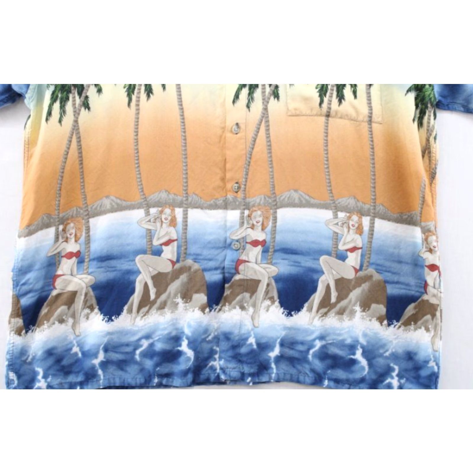 Vintage VINTAGE Campia Moda Hawaiian Pin Up Girls Shirt Mens XXL Wrap Around Graphic Vacation Size US XXL / EU 58 / 5 - 3 Thumbnail