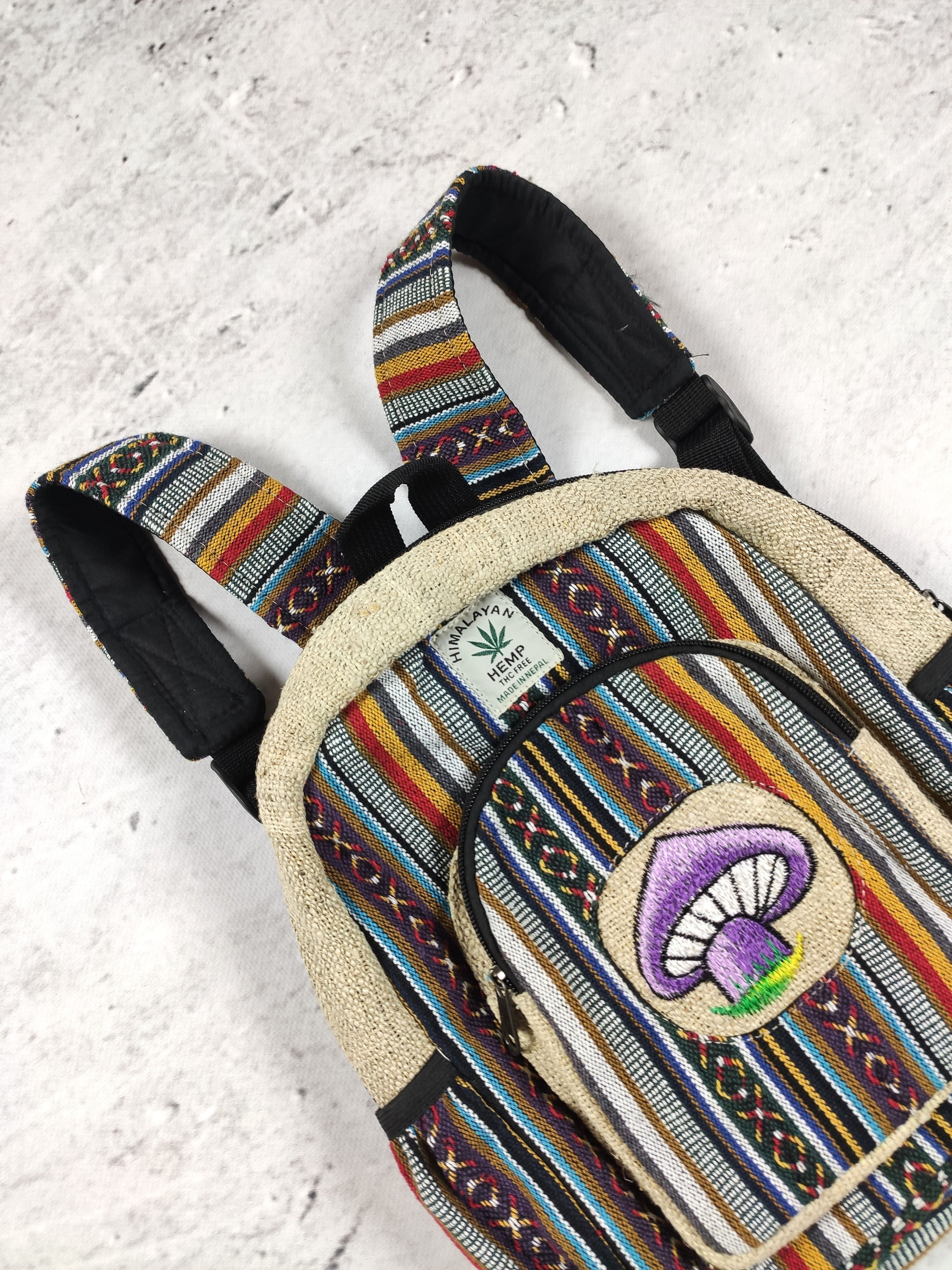 Handmade Vintage handmade Nepal hippie backpack hemp mushroom Size ONE SIZE - 2 Thumbnail