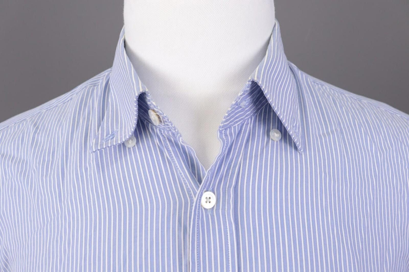 Gieves & Hawkes Gieves & Hawkes Blue Striped Dress Shirt Size 41 / 16 Size US M / EU 48-50 / 2 - 2 Thumbnail