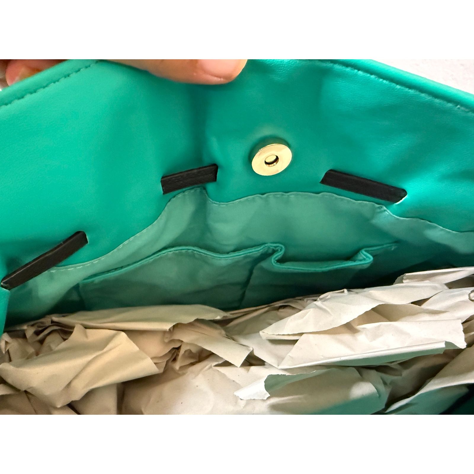 Badgley Mischka BADGLEY MISCHKA TEAL Lg Tote Vegan w/ Black Snake Handle Size ONE SIZE - 3 Thumbnail