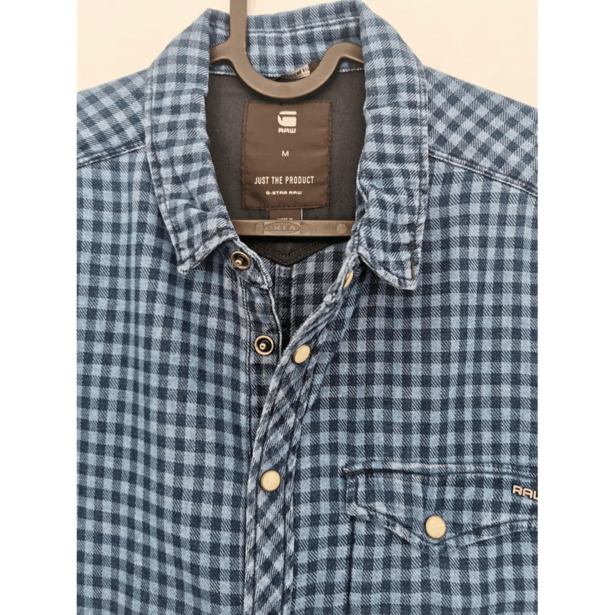 G-Star G-Star RAW Blue Gingham Snap Button Shirt Size US M / EU 48-50 / 2 - 1 Thumbnail