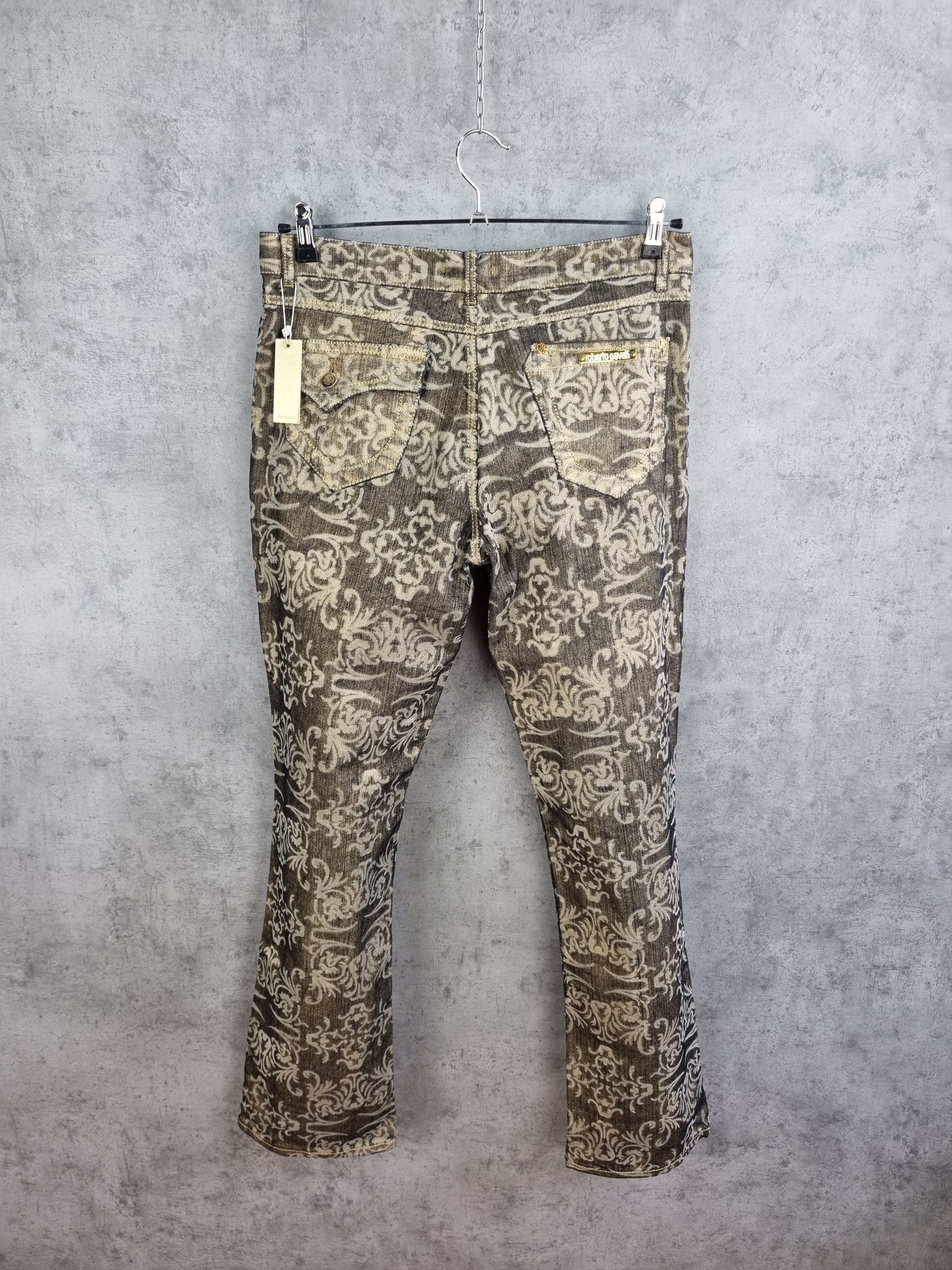 Roberto Cavalli Roberto Cavalli Golden Denim Art Design Exclusive Jeans Size US 33 - 3 Thumbnail