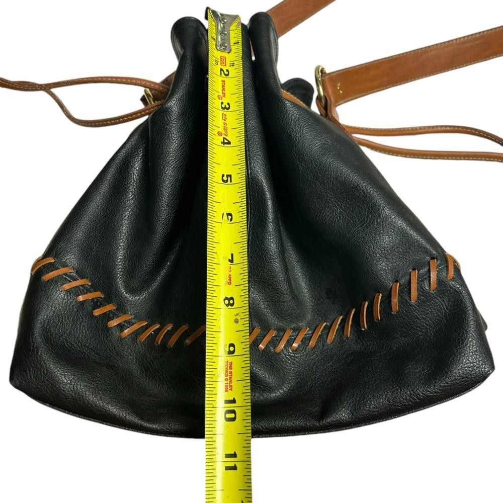 Designer Faux Leather Drawstring Crossbody Bag Size ONE SIZE - 7 Thumbnail
