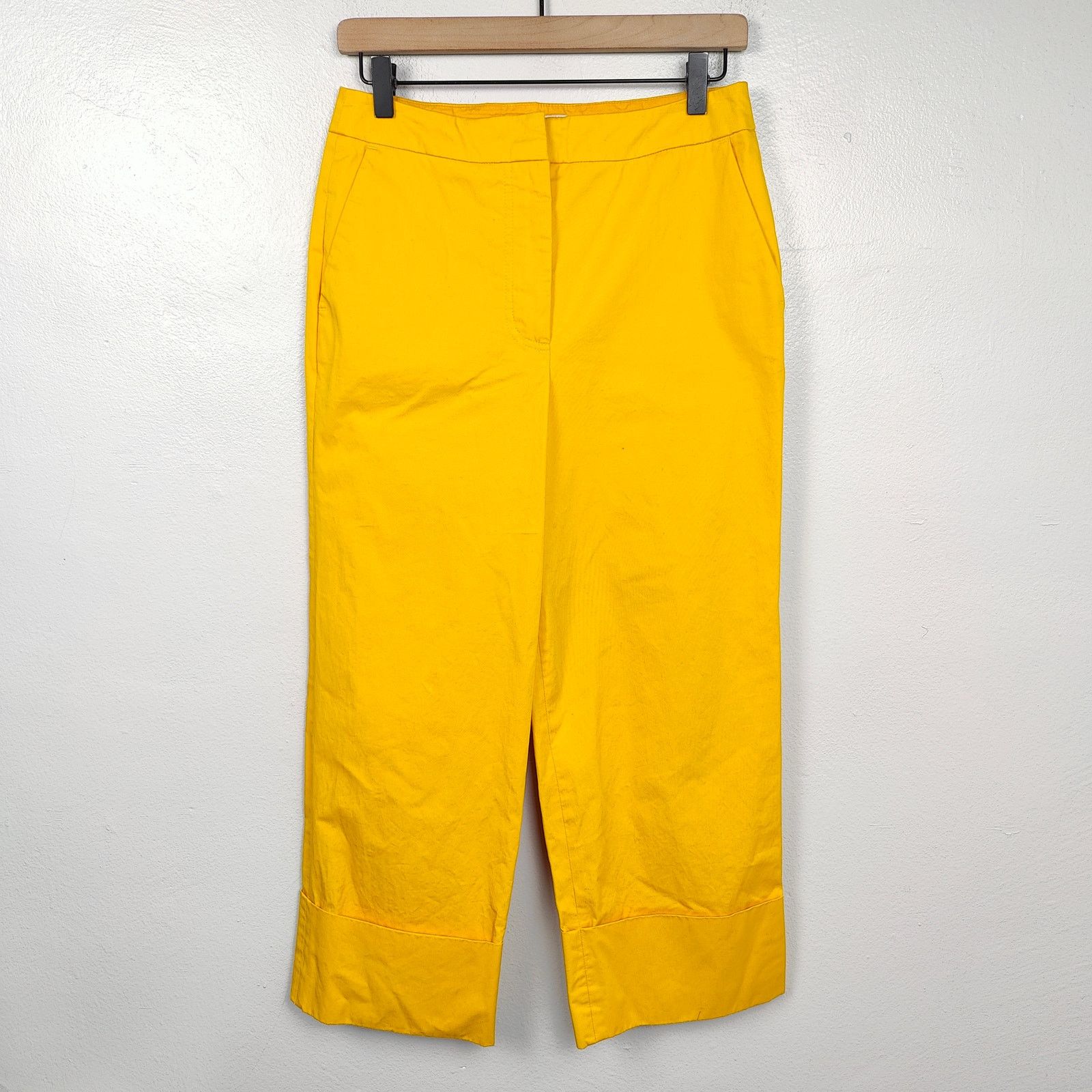 Other Boden Hambledon Pants Womens 4R Yellow Wide Leg Cuffed Size 27" / US 4 / IT 40 - 1 Thumbnail