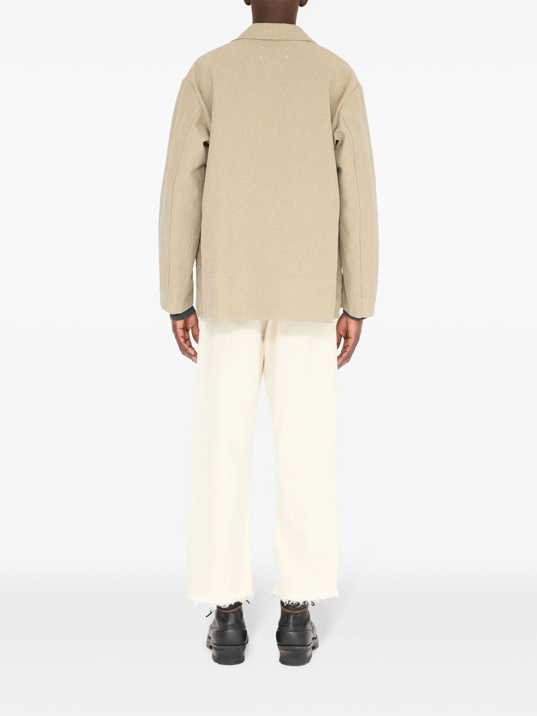 Maison Margiela o1w1db10226 Cotton Shirt Jacket in Beige Size US M / EU 48-50 / 2 - 4 Thumbnail