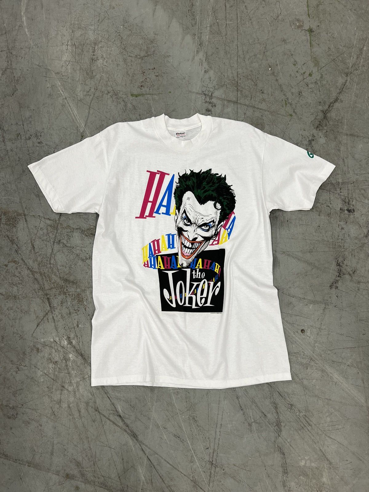 image of 1987 Dc Comics X Graphitti Joker Tee in White, Men's (Size Large)