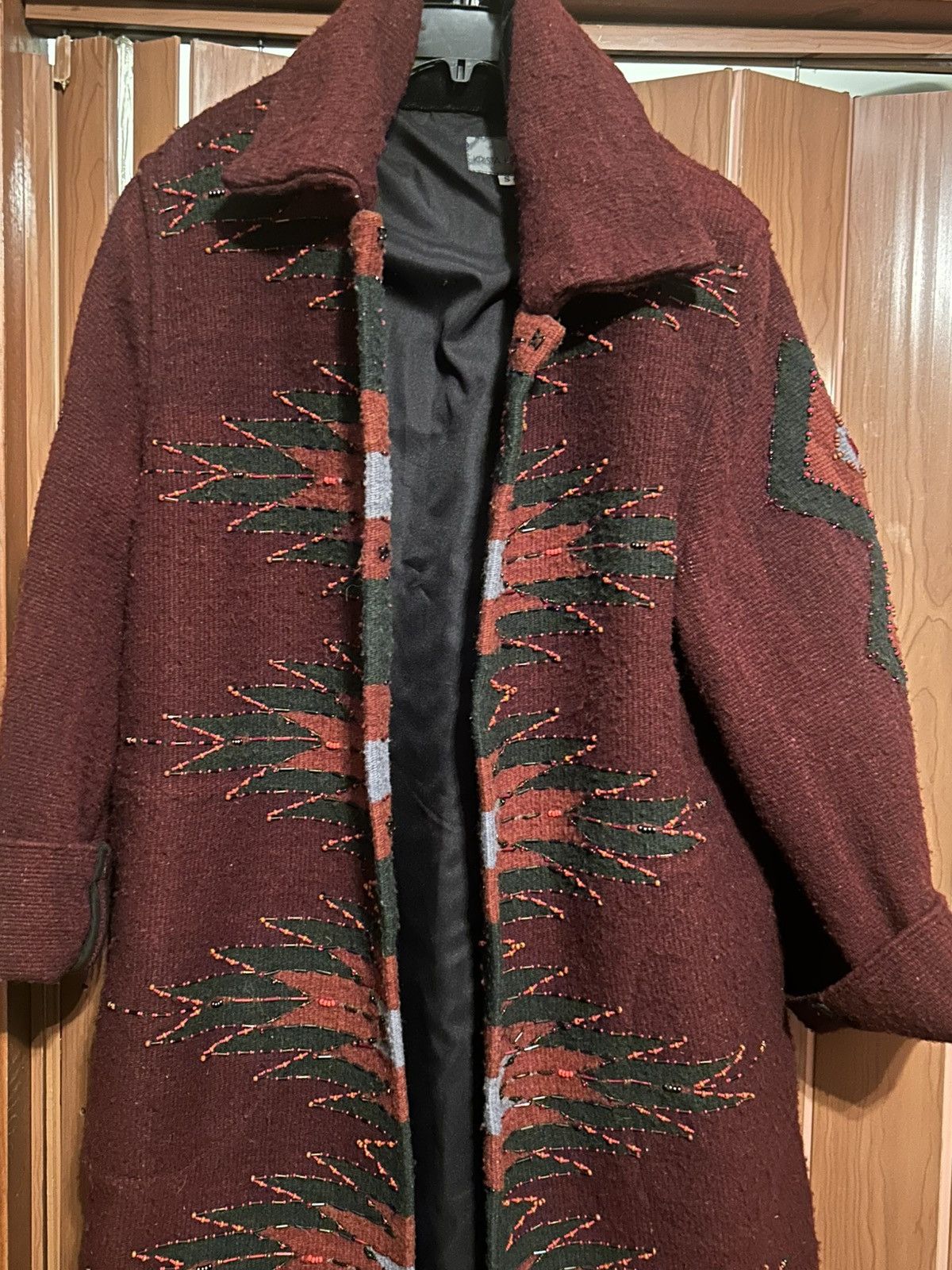Other Krista Koeppe Vintage Beaded Wool Coat: Aztec Tribal Size S / US 4 / IT 40 - 3 Thumbnail