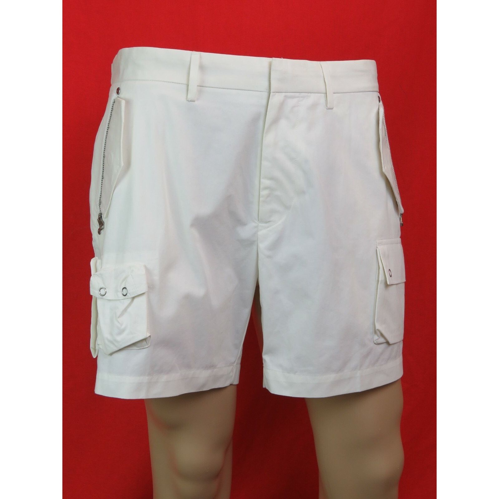 Ralph Lauren RALPH LAUREN WHITE BELTED BUCKLE COTTON CARGO SHORT 40 $195 Size US 40 / EU 56 - 2 Thumbnail