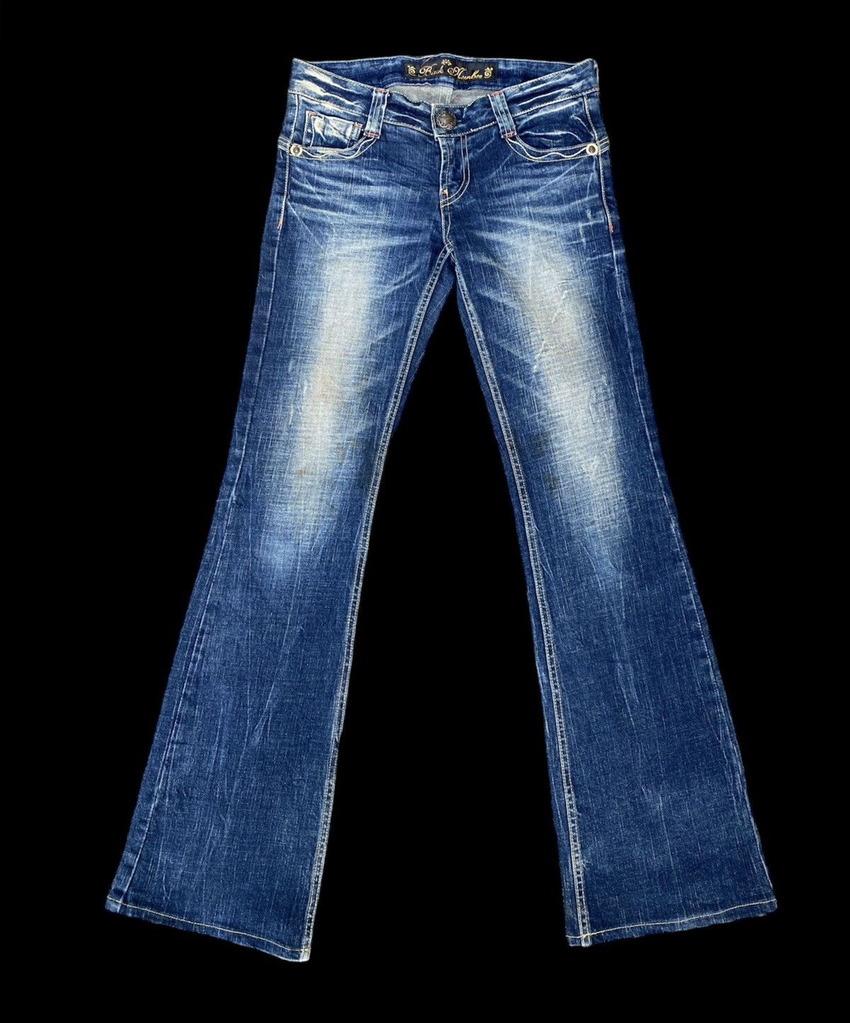 image of Semantic Design x Tornado Mart Size 31 Back Number Flare Boot Cut Jeans in Blue, Women's