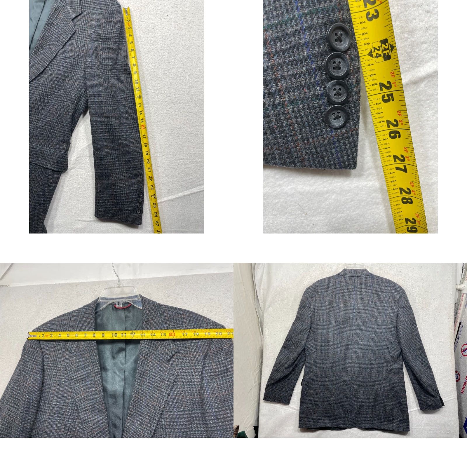Hart Schaffner Marx Hart Schaffner Marx Blazer Mens 44 Regular Gray Plaid 2 Piece Suit Size 44R - 8 Thumbnail