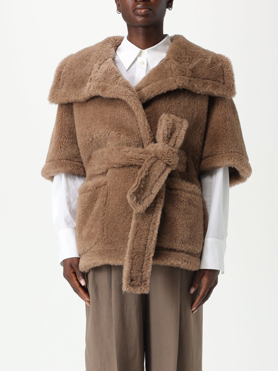 Max Mara Max Mara Cape Woman Natural Size ONE SIZE - 1 Thumbnail