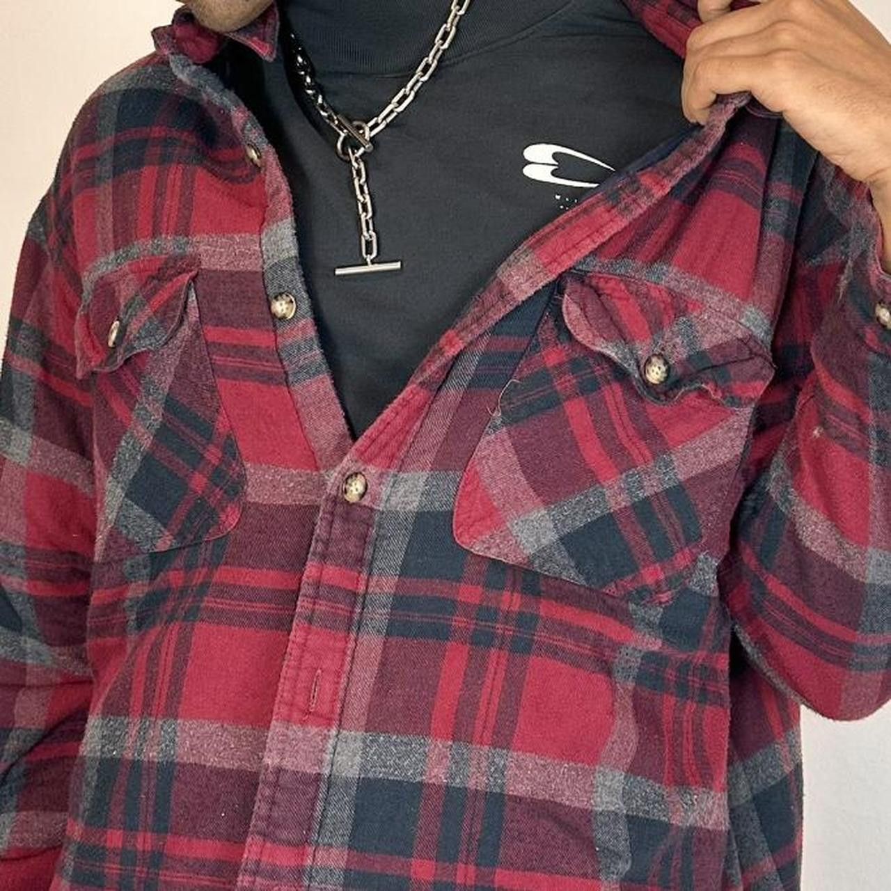 Cherokee Vintage Cherokee Red/Navy Plaid Quilted Flannel Jacket - XL Size US XL / EU 56 / 4 - 3 Thumbnail