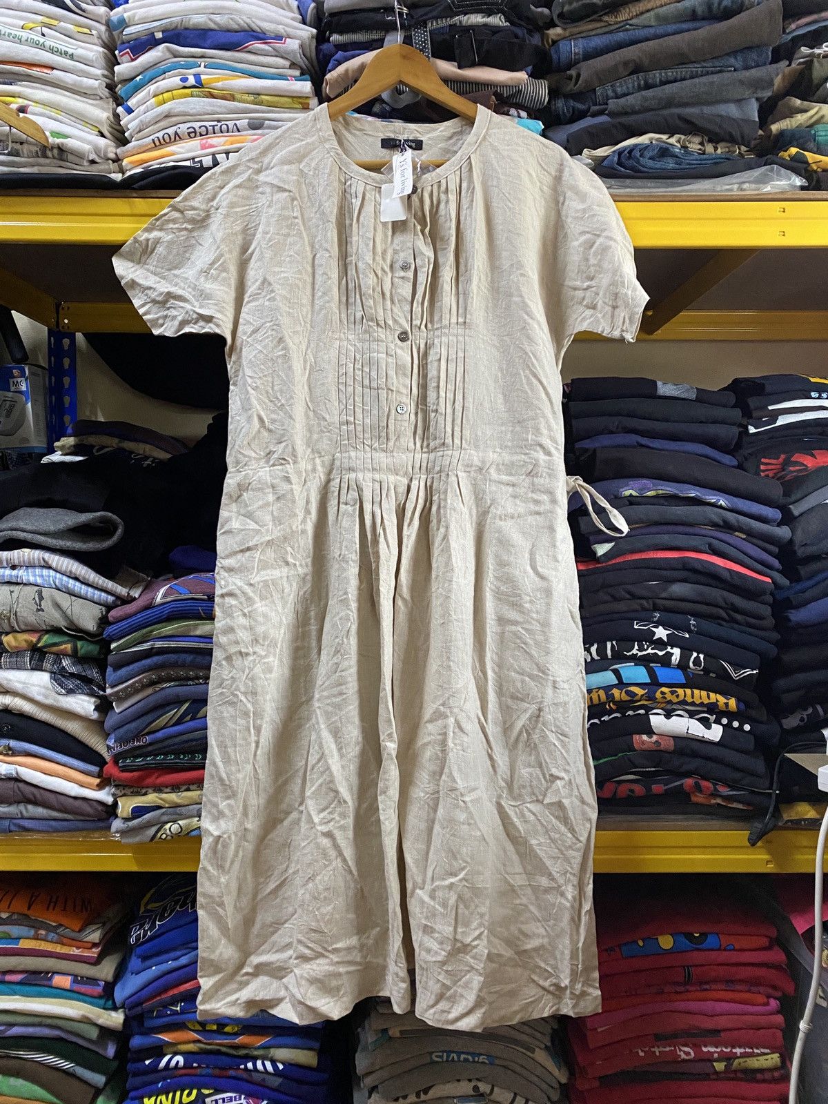 image of Yohji Yamamoto x YS Archive Y's For Living Dress Oldcotton Design in Khaki, Women's