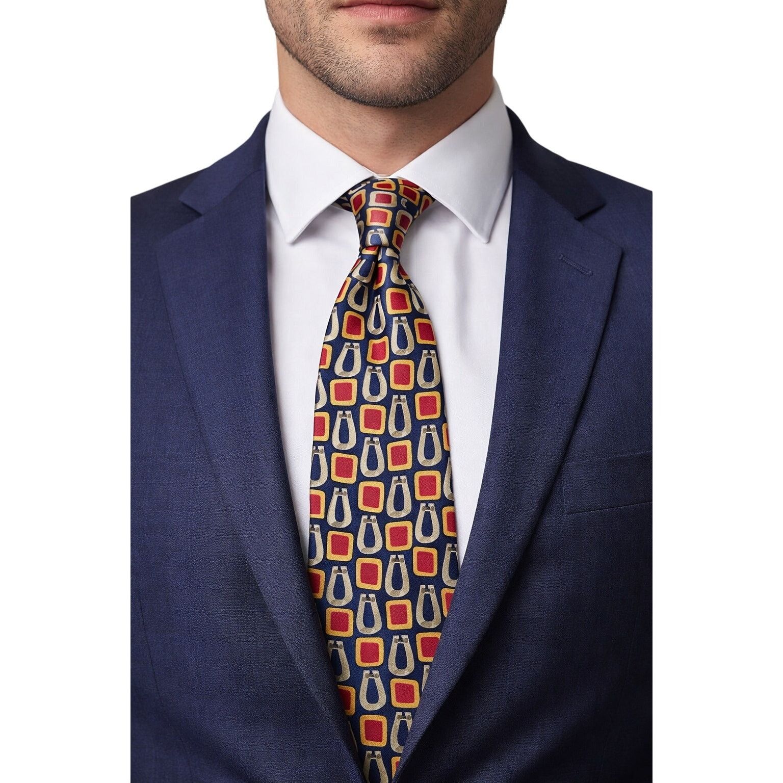 Gucci 100% Silk Geometric Pattern Tie Made in Italy