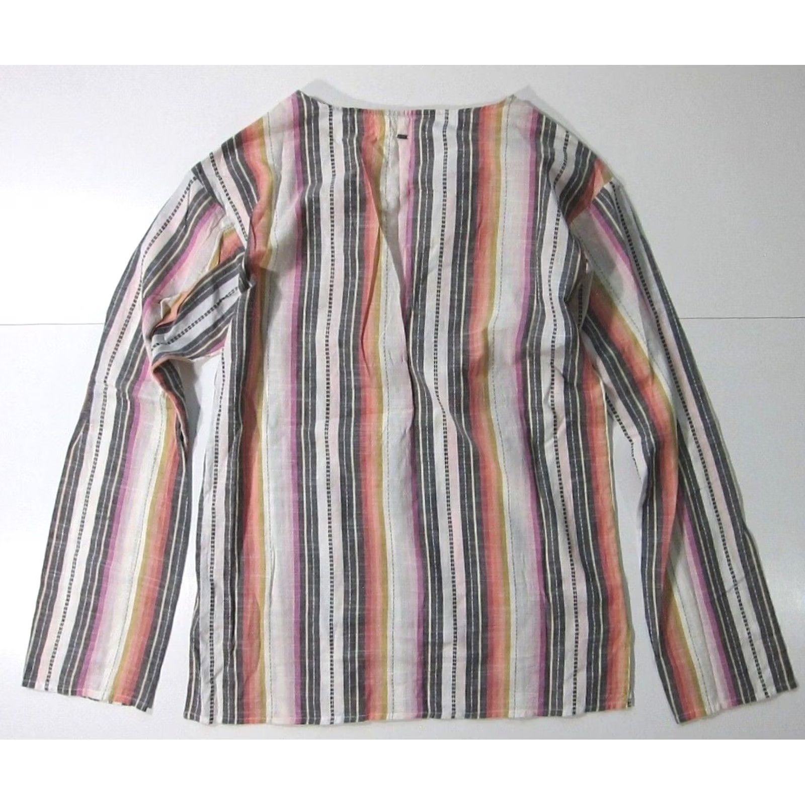 Rip Curl Ripcurl 100% Cotton Purple Pink White Stripe Long Sleeve Pocket Tunic Blouse Small Size S / US 4 / IT 40 - 2 Thumbnail