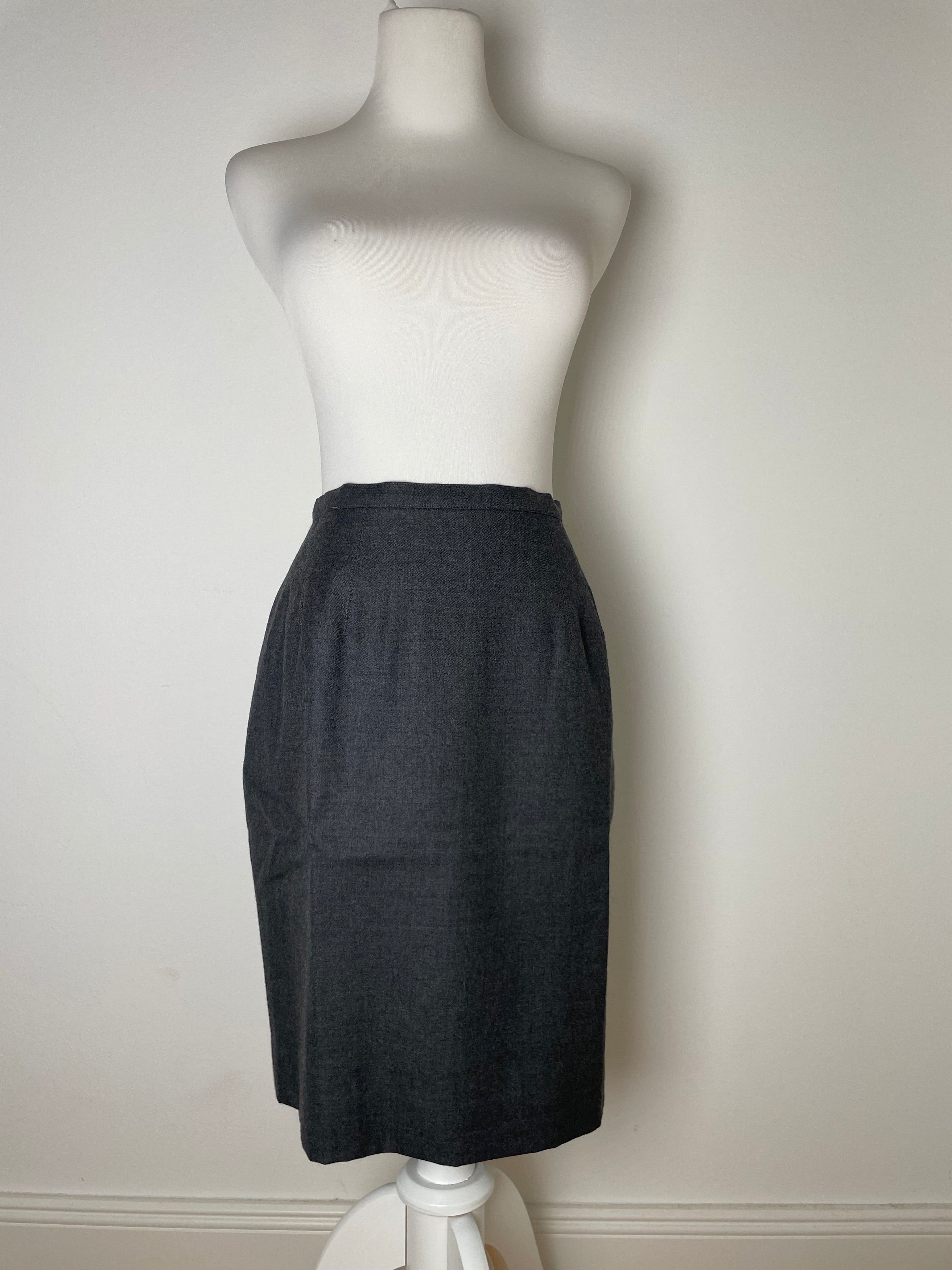 Dior Vintage Wool Skirt Grey 38/M Size 30" / US 8 / IT 44 - 1 Thumbnail