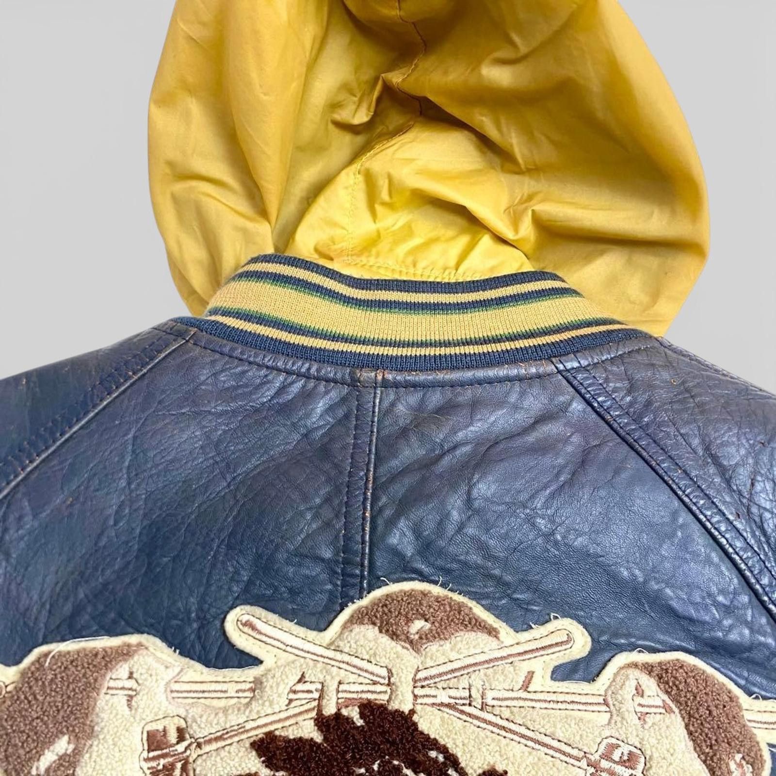 Avirex Avirex - Vintage Men's Leather Bomber Jacket with Hood Size US M / EU 48-50 / 2 - 6 Thumbnail