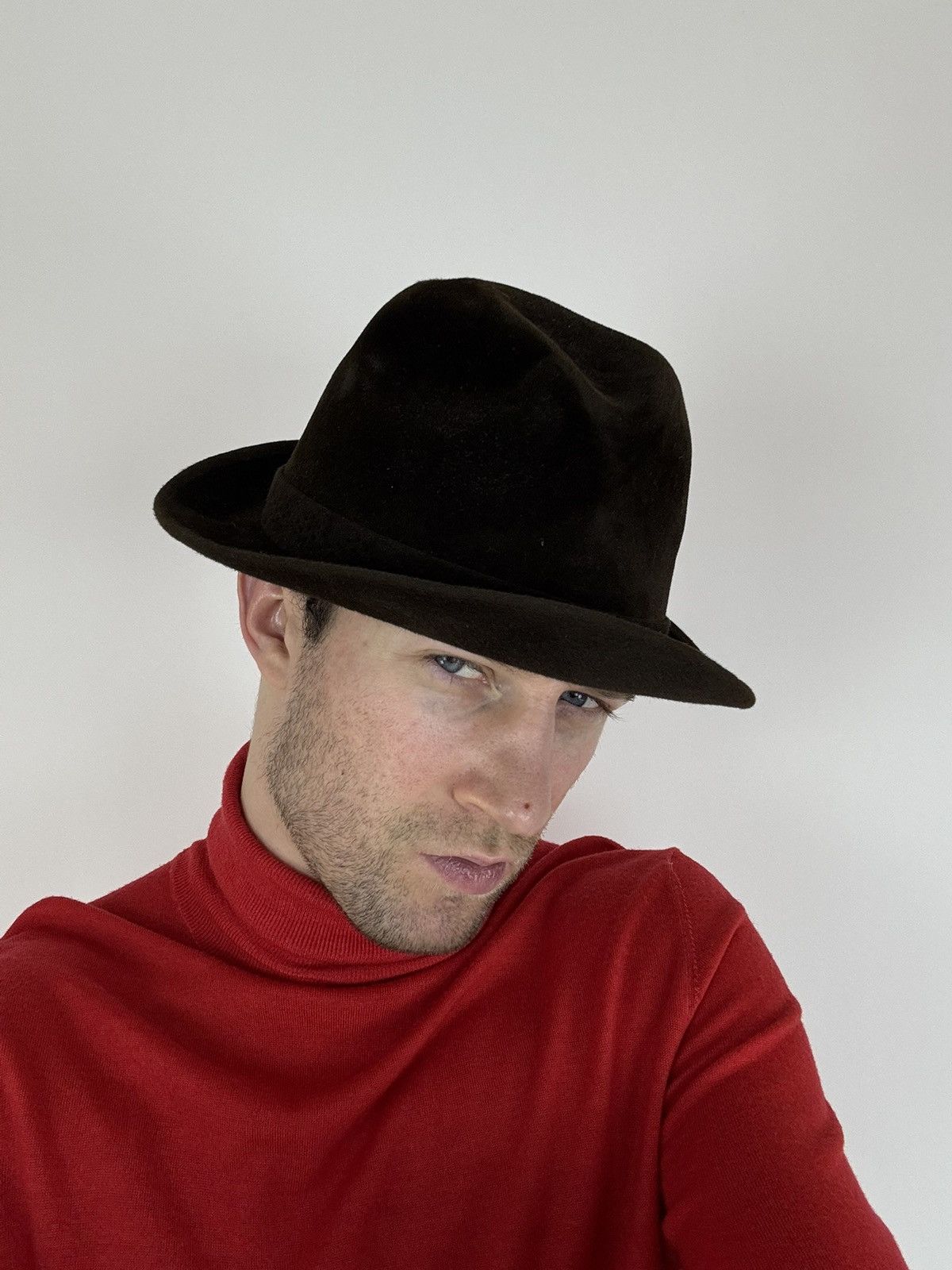 Designer × Vintage Mens brimmed hat WEGENER Velour Vintage Handmade Size 54-55 Size ONE SIZE - 2 Thumbnail