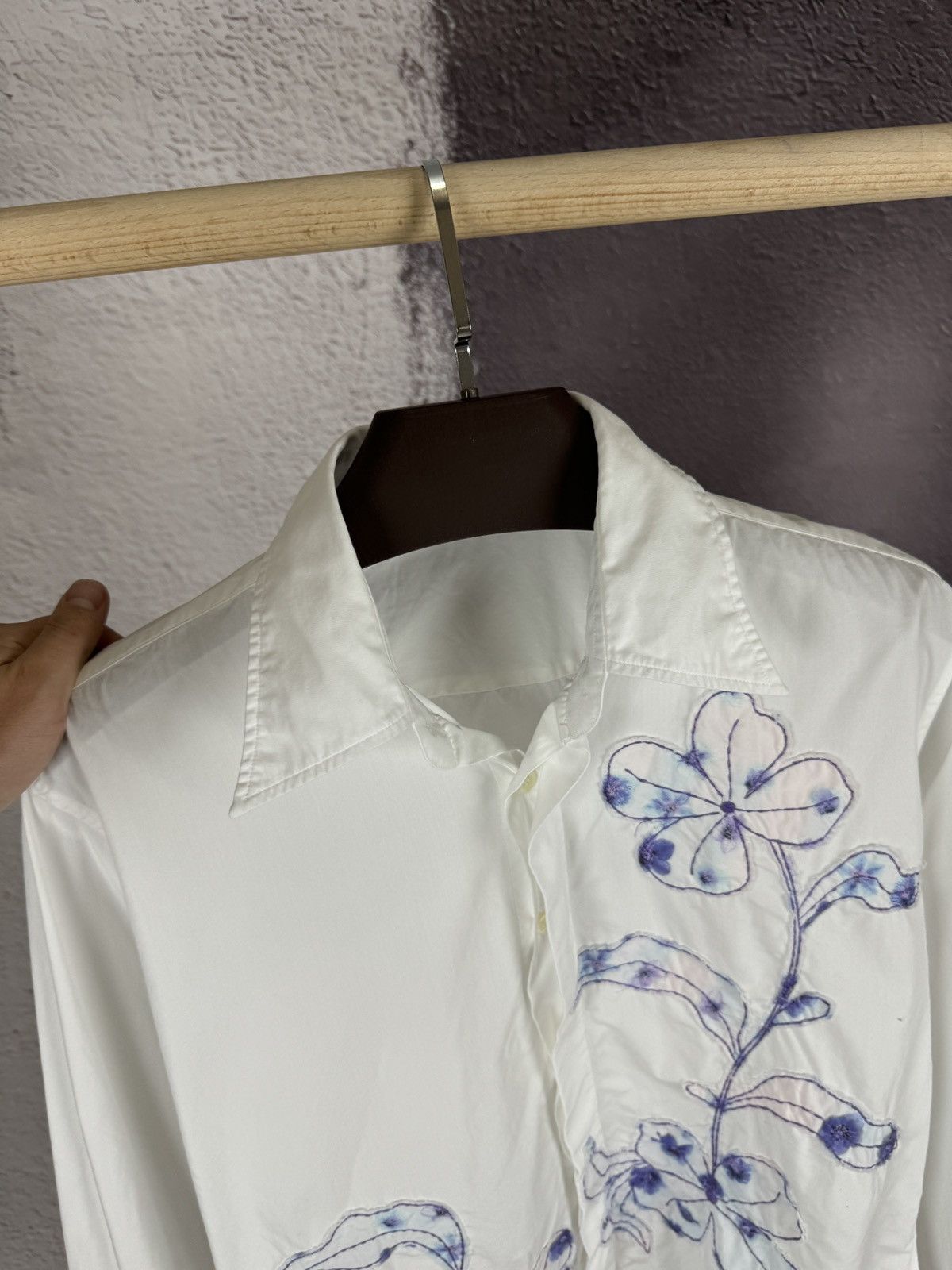Pal Zileri Pal Zileri Lab. white vintage flower archival LS shirt Size US L / EU 52-54 / 3 - 11 Thumbnail