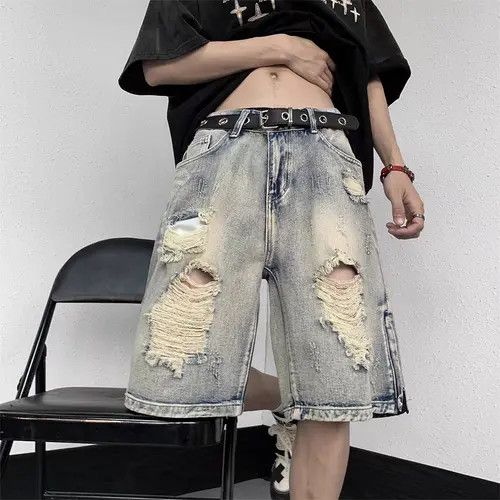 VIBE Street Hip Hop Vintage Loose Fit Denim Shorts Size US 30 / EU 46 - 3 Thumbnail