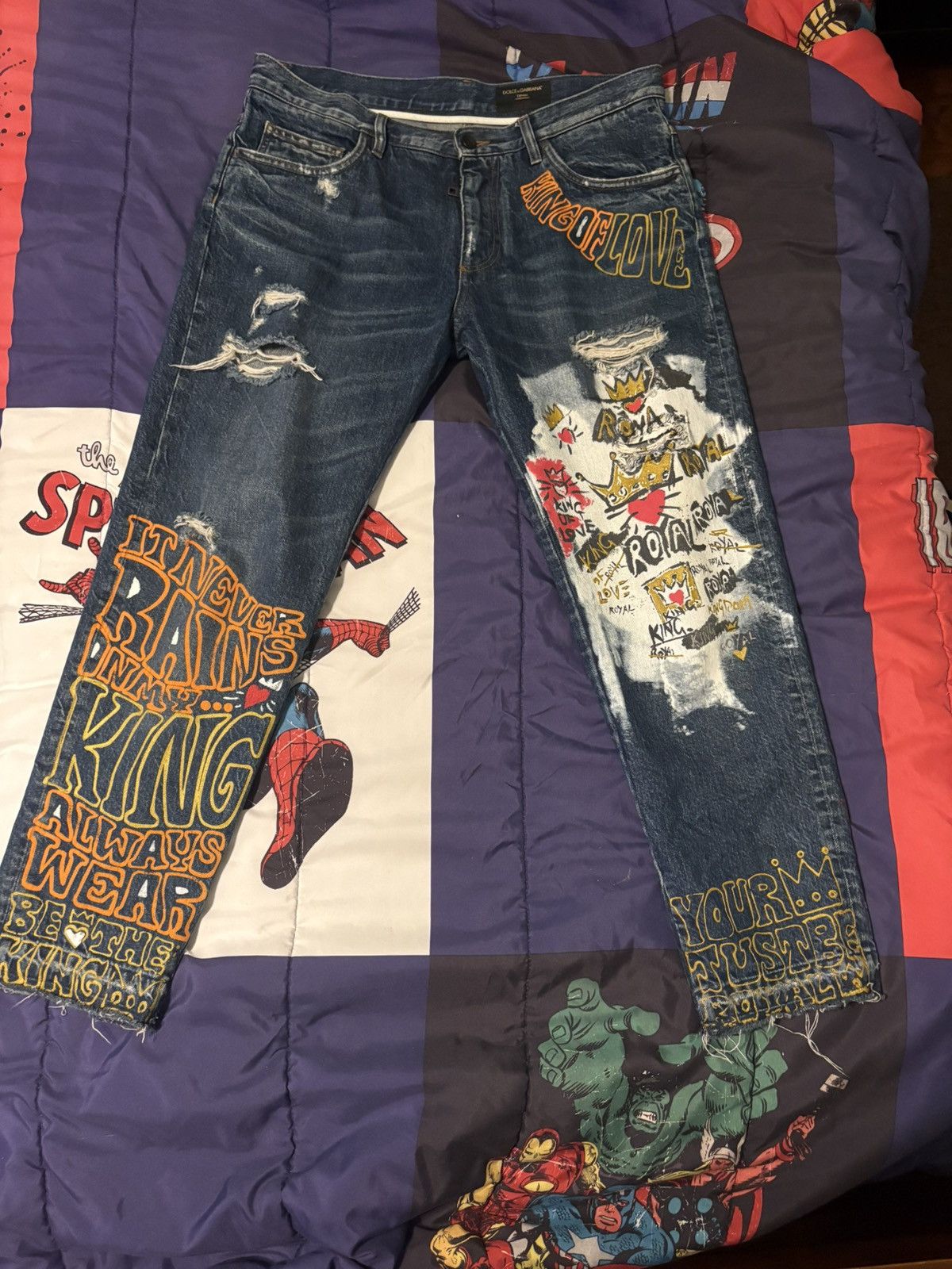 Dolce & Gabbana Dolce and Gabbana Graffiti Ripped jeans Size US 32 / EU 48 - 1 Thumbnail