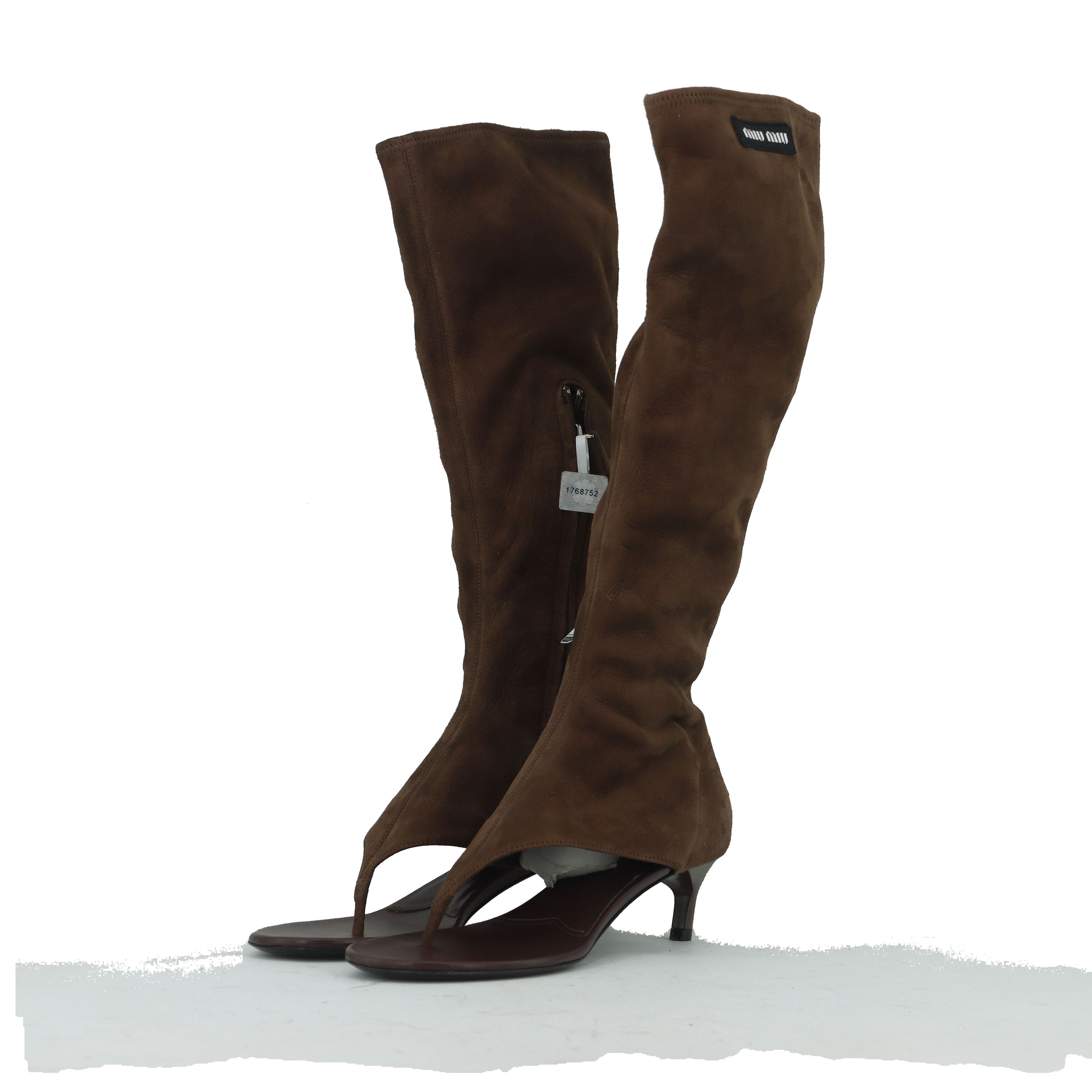 Miu Miu Miu Miu Suede Thong Boots Size 37 Size US 7 / IT 37 - 1 Thumbnail
