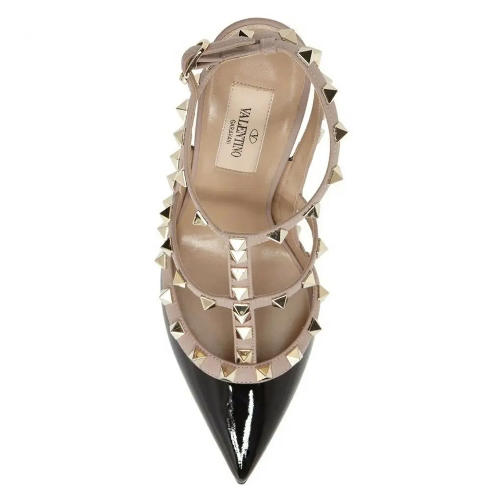 Valentino Rockstud Patent Poudre Ankle T Strap Classic Heel Pump 39.5 Size US 9.5 / IT 39.5 - 6 Thumbnail