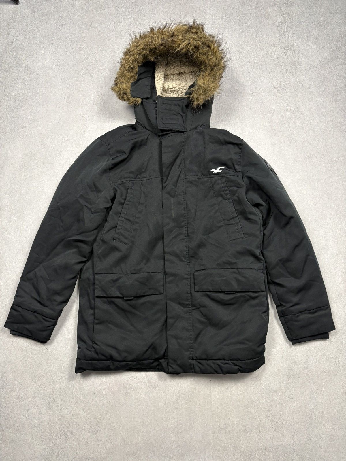 Hollister Hollister Black Faux Fur Lined Parka Jacket XS Y2K Size XS / US 0-2 / IT 36-38 - 1 Thumbnail