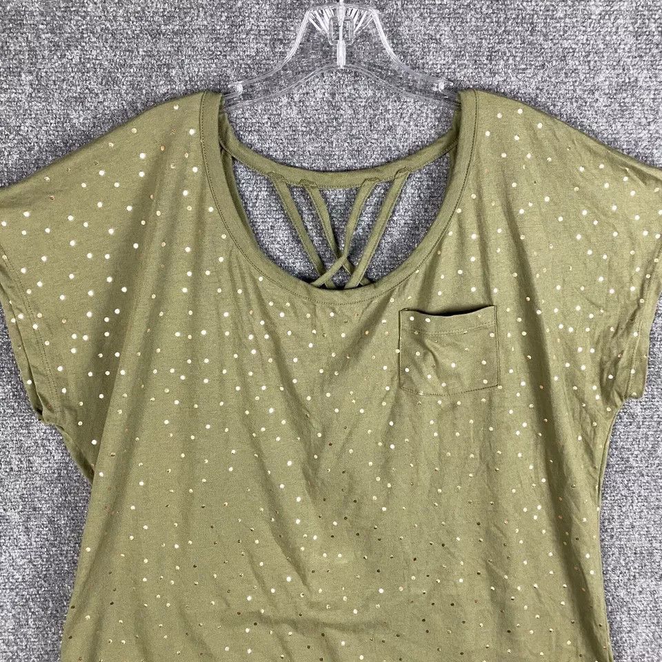 Other Lane Bryant Blouse Women's 14/16 Short Sleeve Polka Dots Size XL / US 12-14 / IT 48-50 - 2 Thumbnail