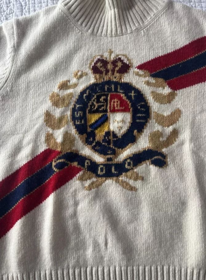 Polo Ralph Lauren Polo Ralph Lauren Women's Cream Crest Turtleneck Sweater XXL Size US XXL / EU 58 / 5 - 10 Thumbnail