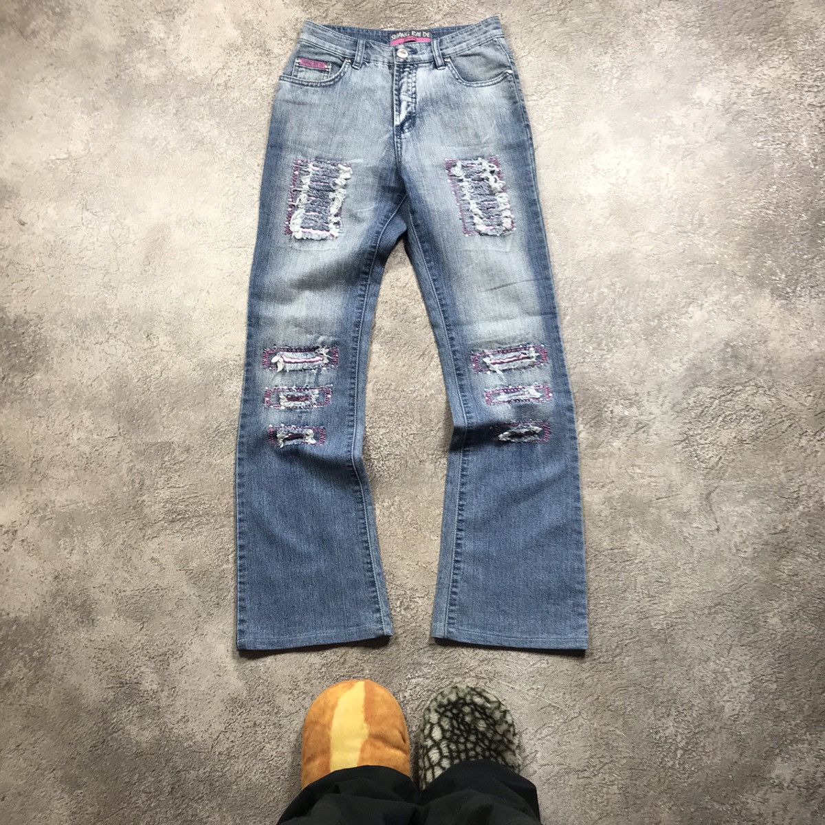 Vintage Vintage 90s Baggy Distressed Thrashed Jeans Grunge Y2K 26 Size 26" / US 2 / IT 38 - 2 Thumbnail