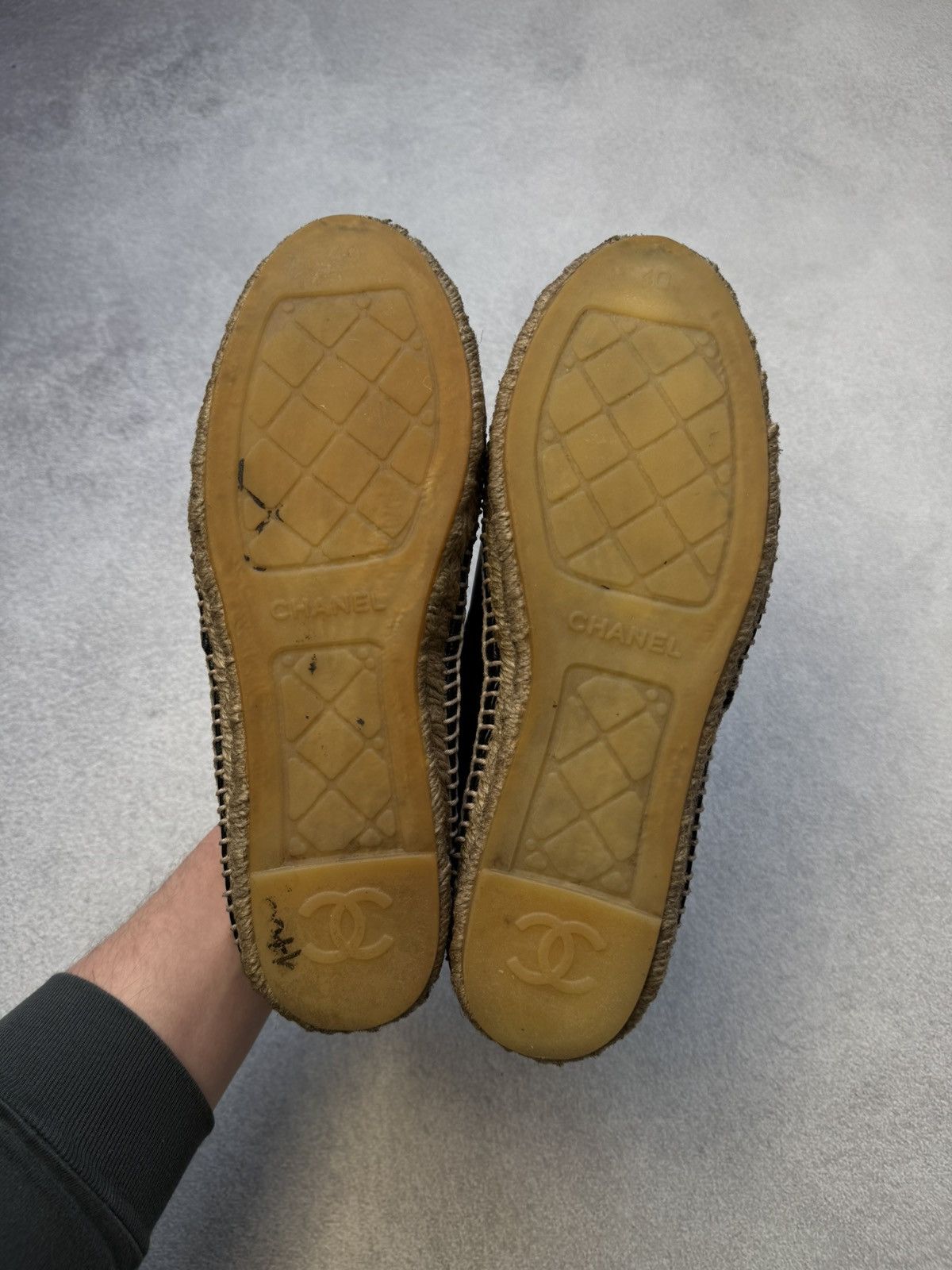 Chanel Vintage Chanel Espadrilles Black Leather slip on 40size Size US 8.5 / IT 38.5 - 12 Thumbnail