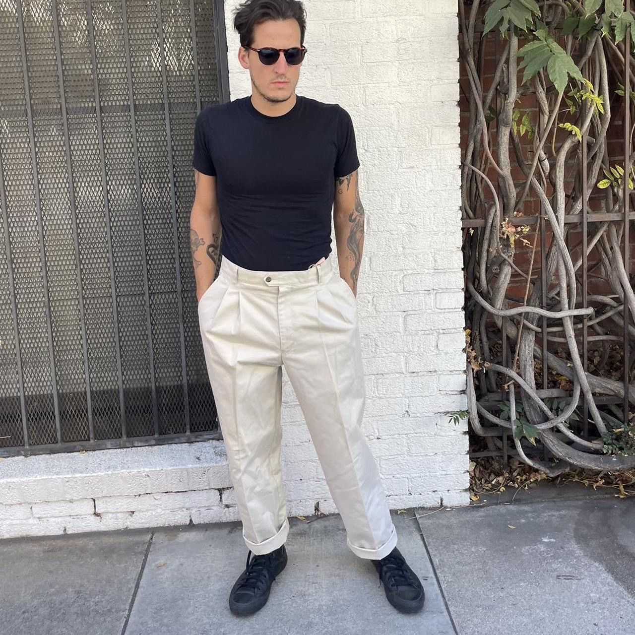 Jos. A. Bank × Tommy Hilfiger × Zara Vintage norsport preppy Cream high-waisted straight-leg Size US 34 / EU 50 - 1 Thumbnail