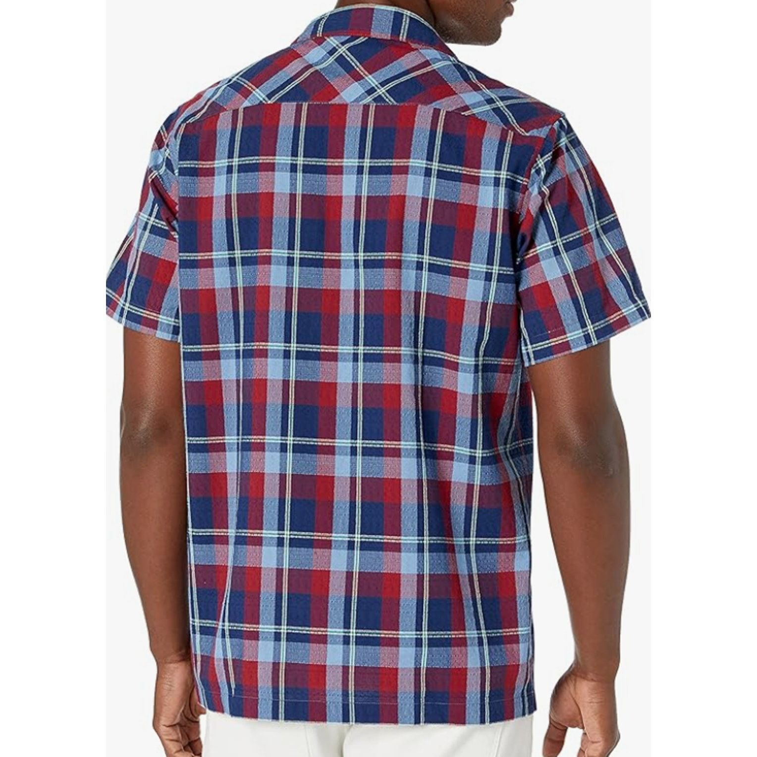 Lacoste Lacoste Men's Short Plaid Relaxed Fit Woven Shirt Blue/Red S Size US S / EU 44-46 / 1 - 3 Thumbnail