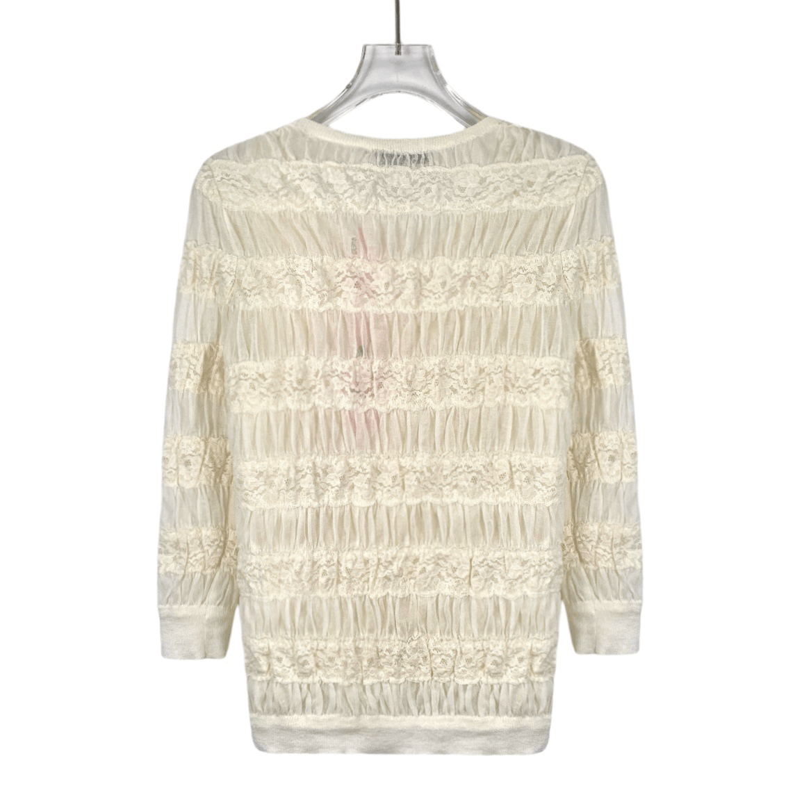 Dior Christian Dior Beige Lace Long Sleeve Jacket (Size XS) Size XS / US 0-2 / IT 36-38 - 6 Thumbnail