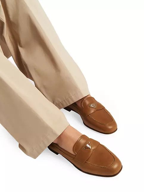 Prada o1w1db11124 Nappa Leather Loafers in Brown Size US 6 / IT 36 - 2 Thumbnail