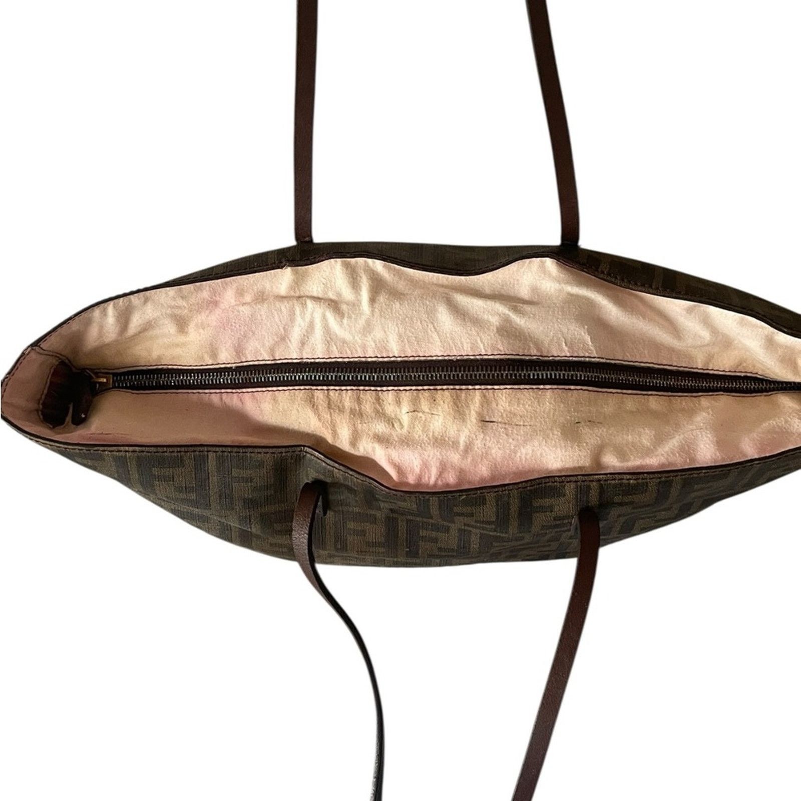 fendi tobacco zucca Quilted Canvas Large Tote Bag tone hardware Fendi Tobacco Zucca Coated Canvas