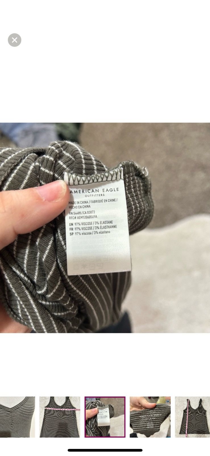American Eagle Outfitters American eagle outfitters small striped ribbed tank top Size S / US 4 / IT 40 - 6 Thumbnail