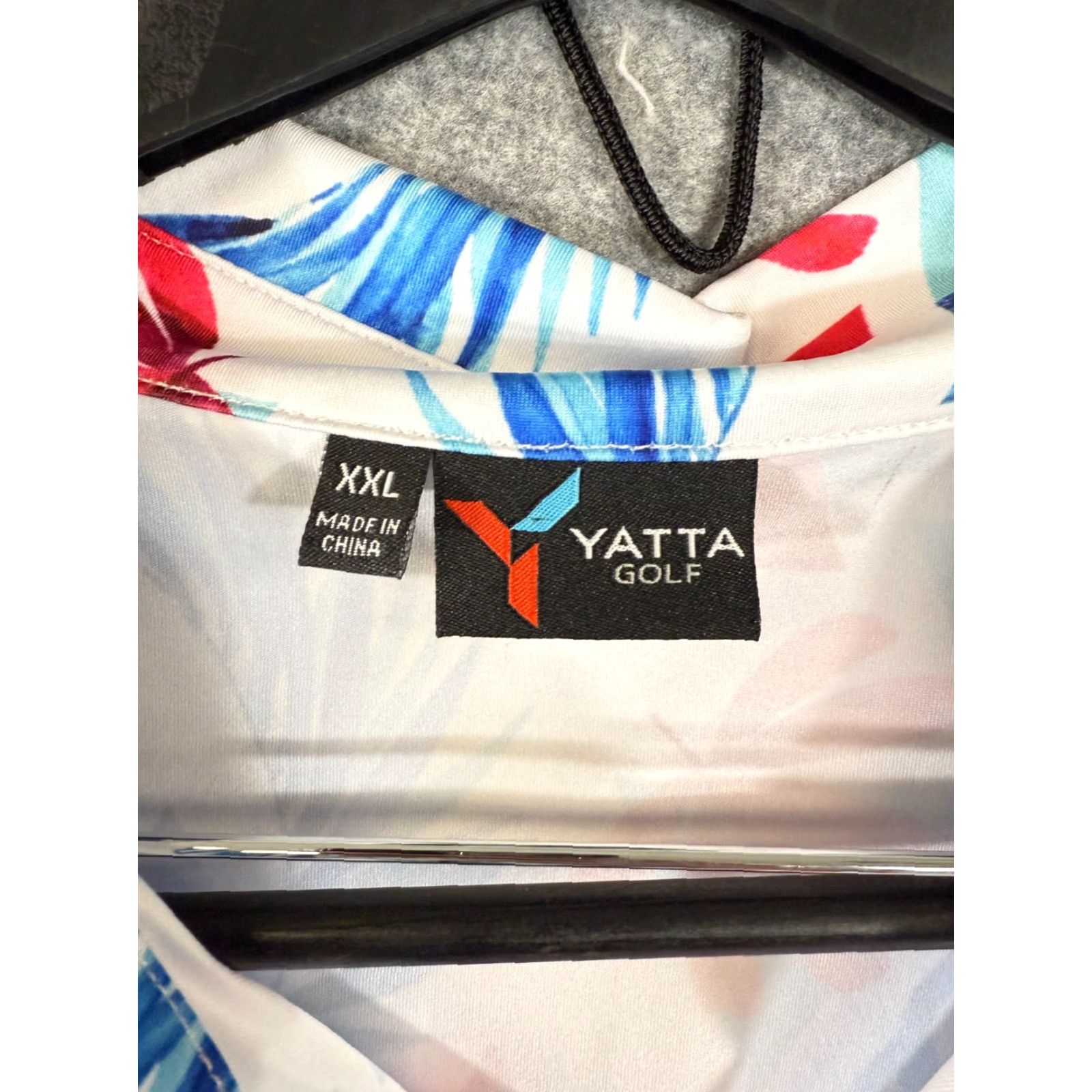 Vintage Yatta Polo Shirt Mens 2XL Blue White Floral Golf Performance Short Sleeve Outdoor Stretch Shirt Size US XXL / EU 58 / 5 - 5 Thumbnail