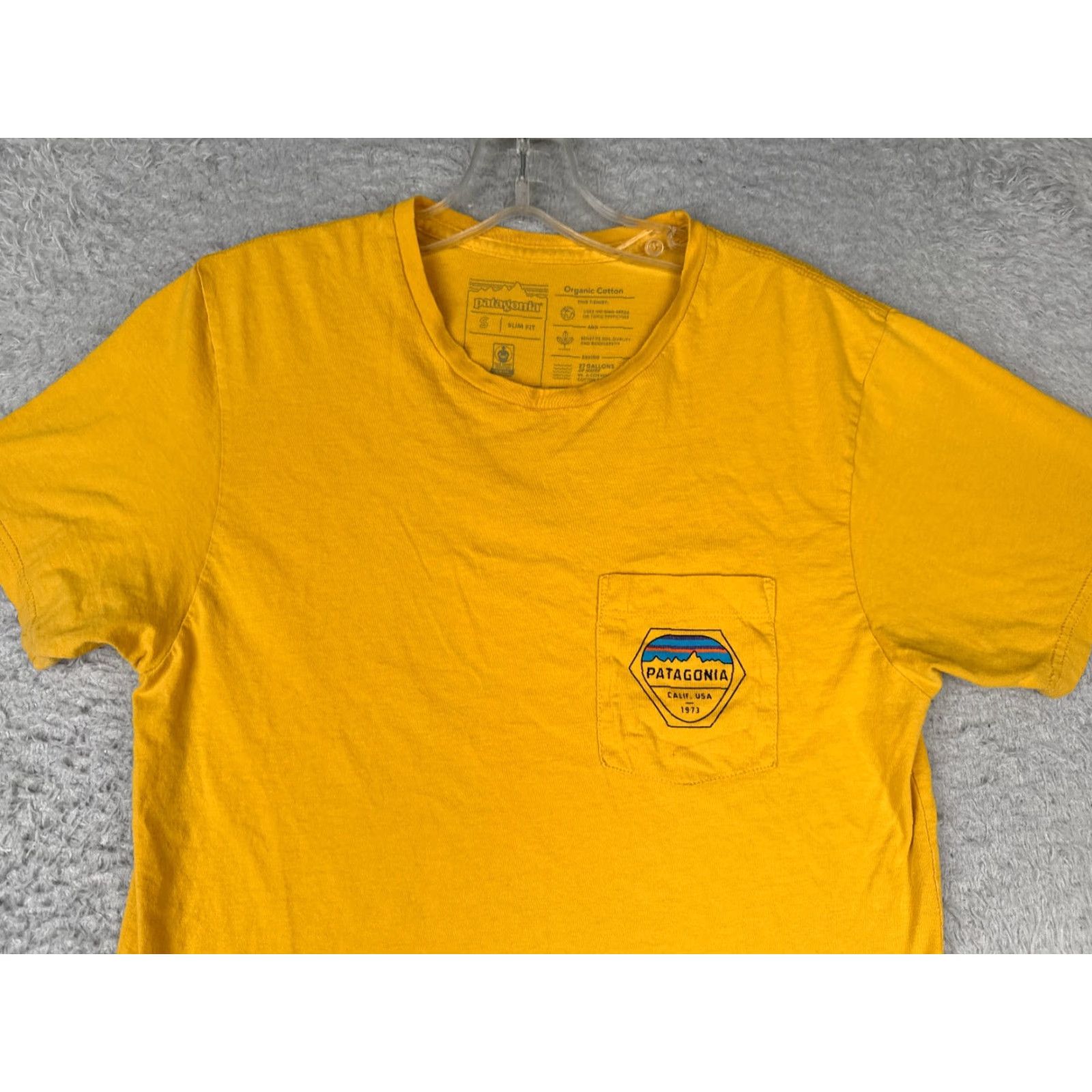Patagonia Patagonia Shirt Men Small Yellow Short Sleeve Crew Neck Cotton Pocket Slim Fit Size US S / EU 44-46 / 1 - 4 Thumbnail