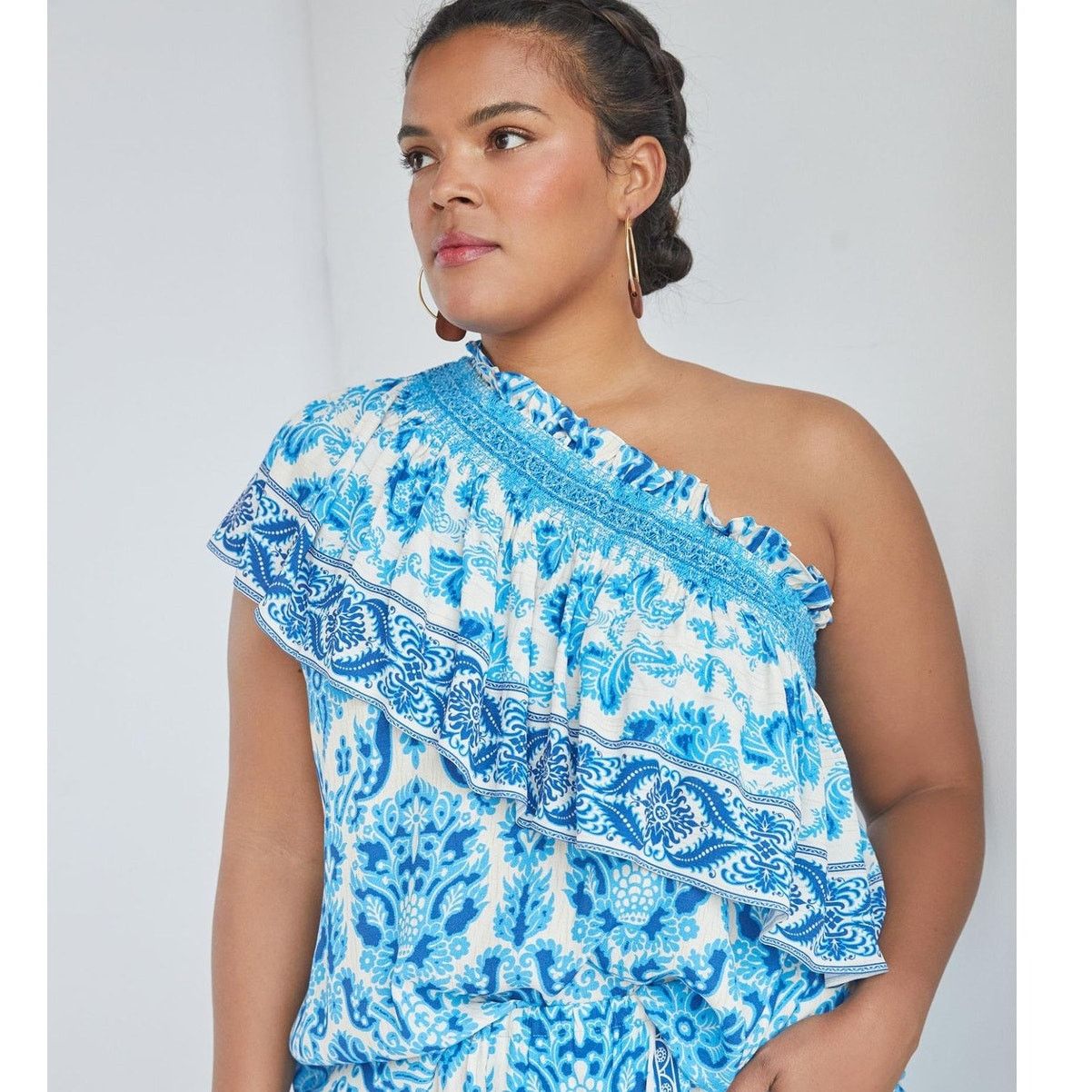 Anthropologie New Plenty by Tracy Reese Ruffled One-Shoulder Blouse Size XXL / US 16-18 / IT 52-54 - 1 Thumbnail