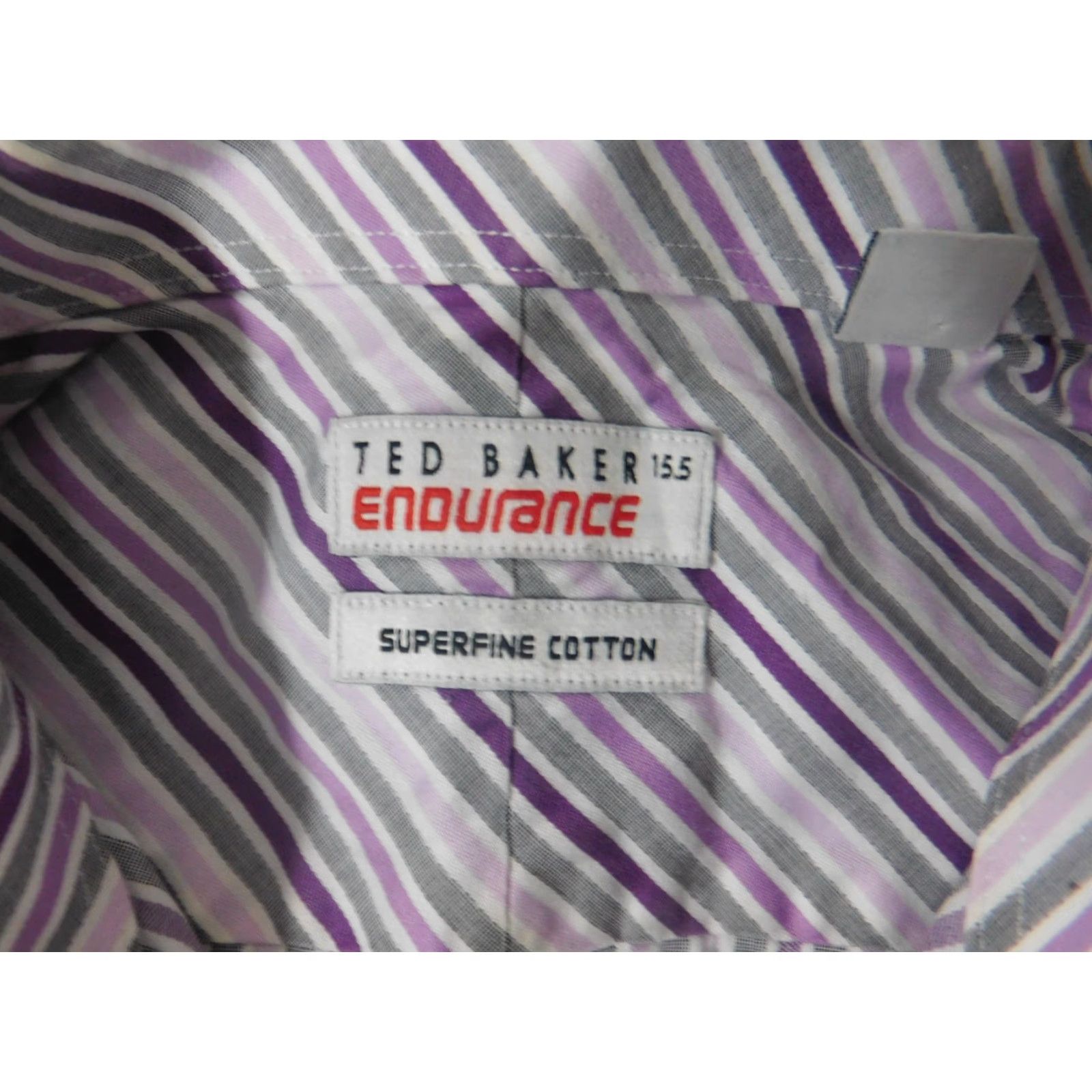 Ted Baker Ted Baker Mens Shirt Dress Shirt 15.5 Purple Striped Button-Down Slimming Regular Collar-Down Mens Regular Size 15.5in Size US L / EU 52-54 / 3 - 5 Thumbnail