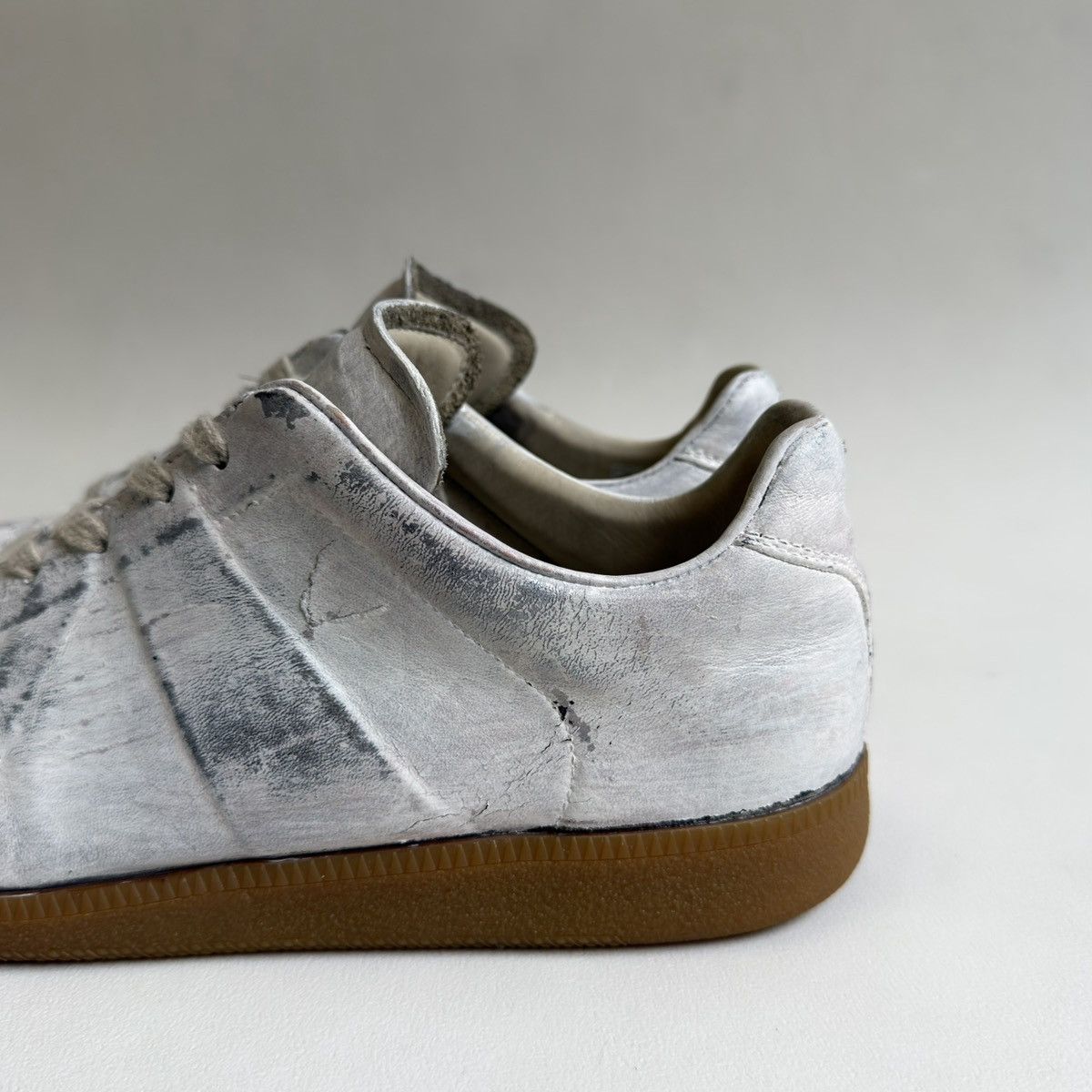 Maison Margiela White/Silver Painted OG GAT Sneakers Size US 13 / EU 46 - 12 Thumbnail