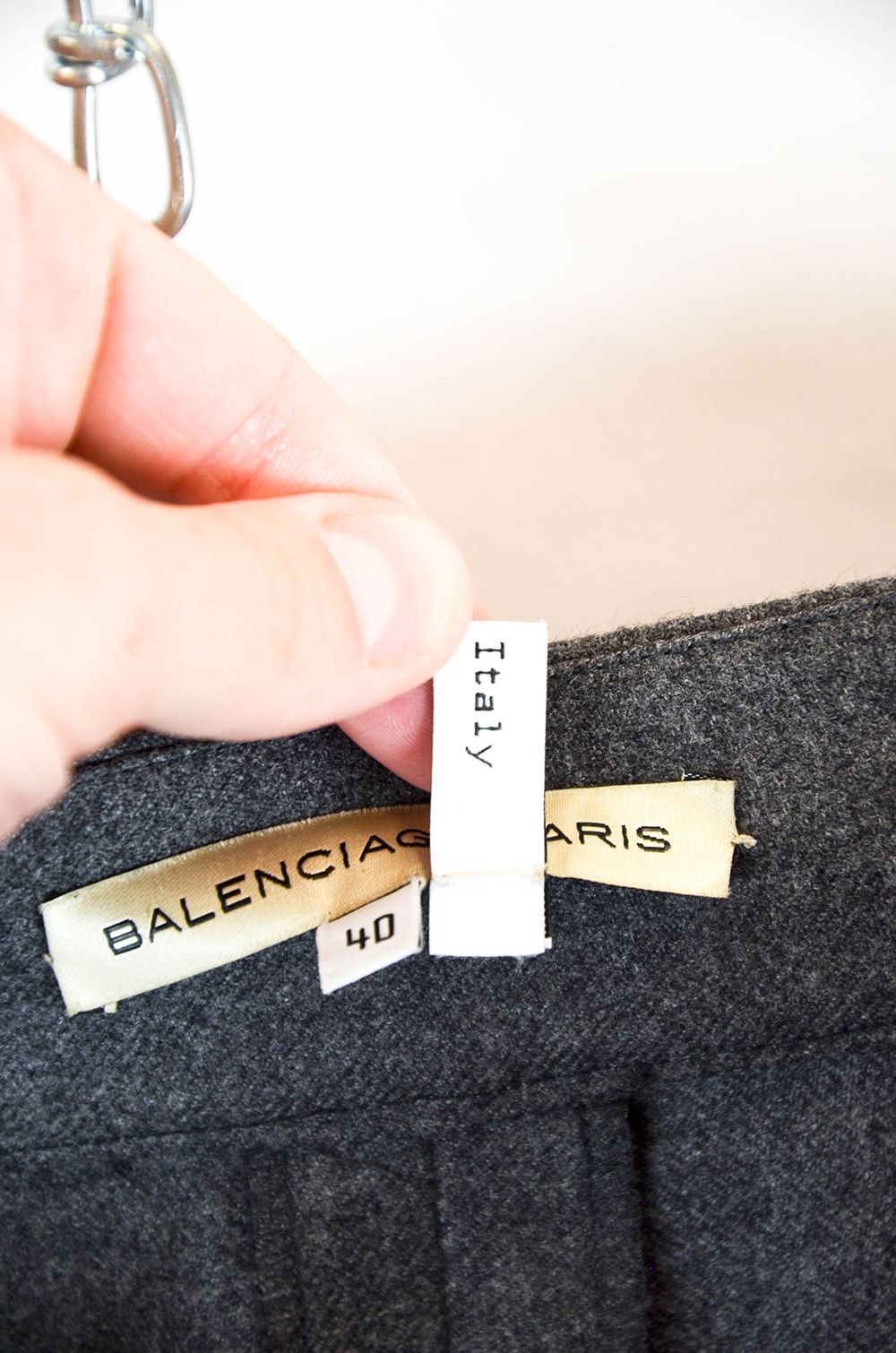 Balenciaga Balenciaga Paris Vintage Grey Wool Skirt – Size 40 Size 27" / US 4 / IT 40 - 6 Thumbnail